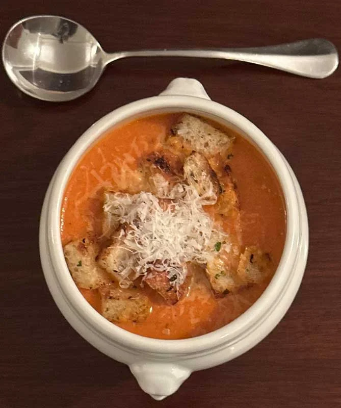 Antony’s homemade Tomato soup and homemade Lemony and Herby Croutons