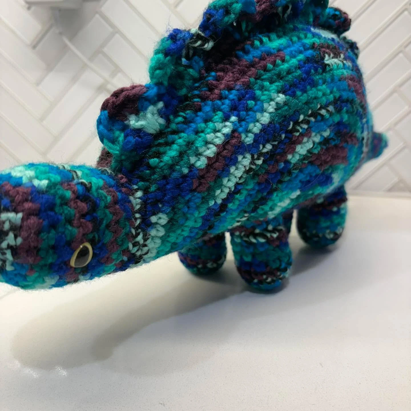 For today project, meet the 🦖 the pattern is called Horace the Stegosaurus 😂