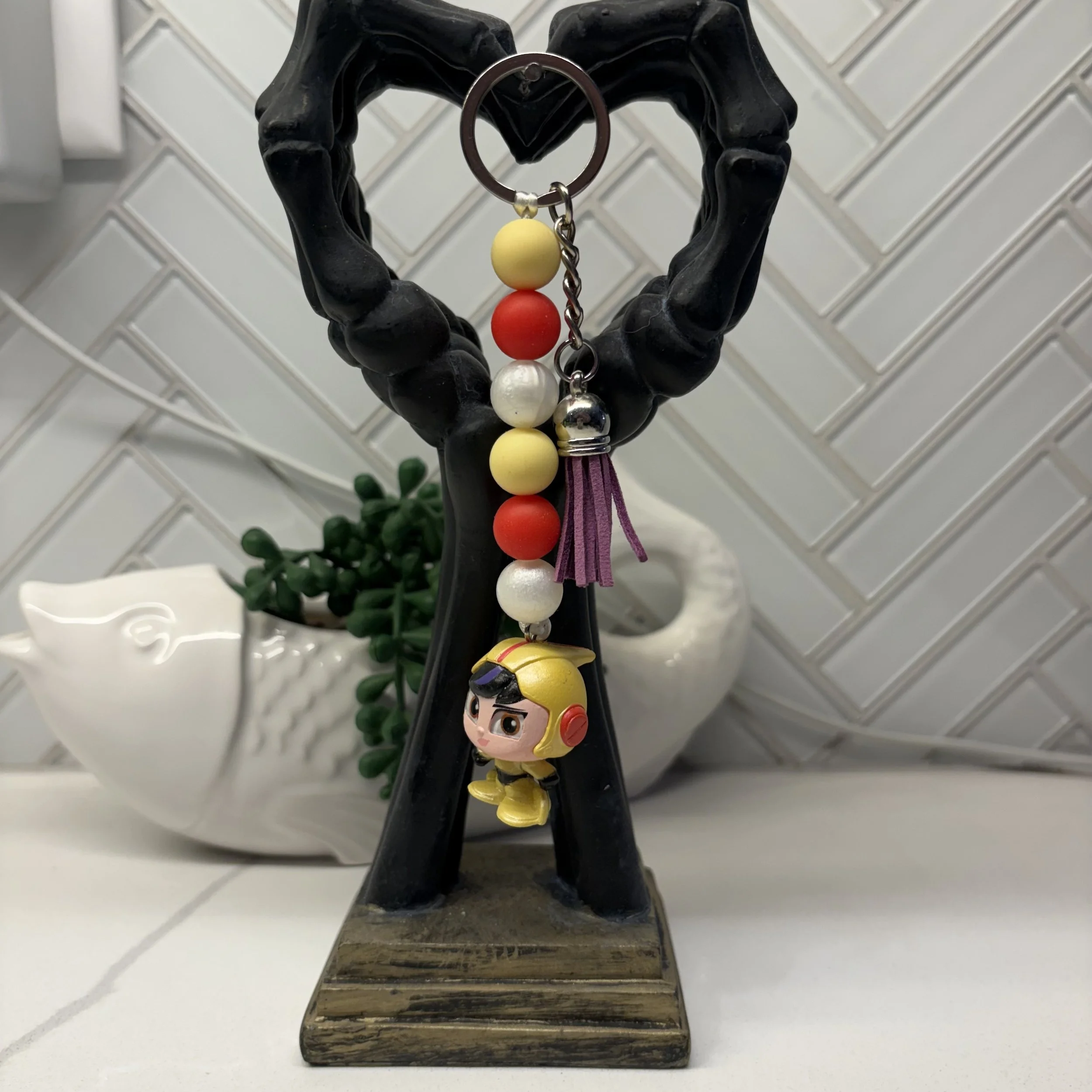 ⚡ Gogo Tomago Inspired Beaded Keychain – Speed Into Style!