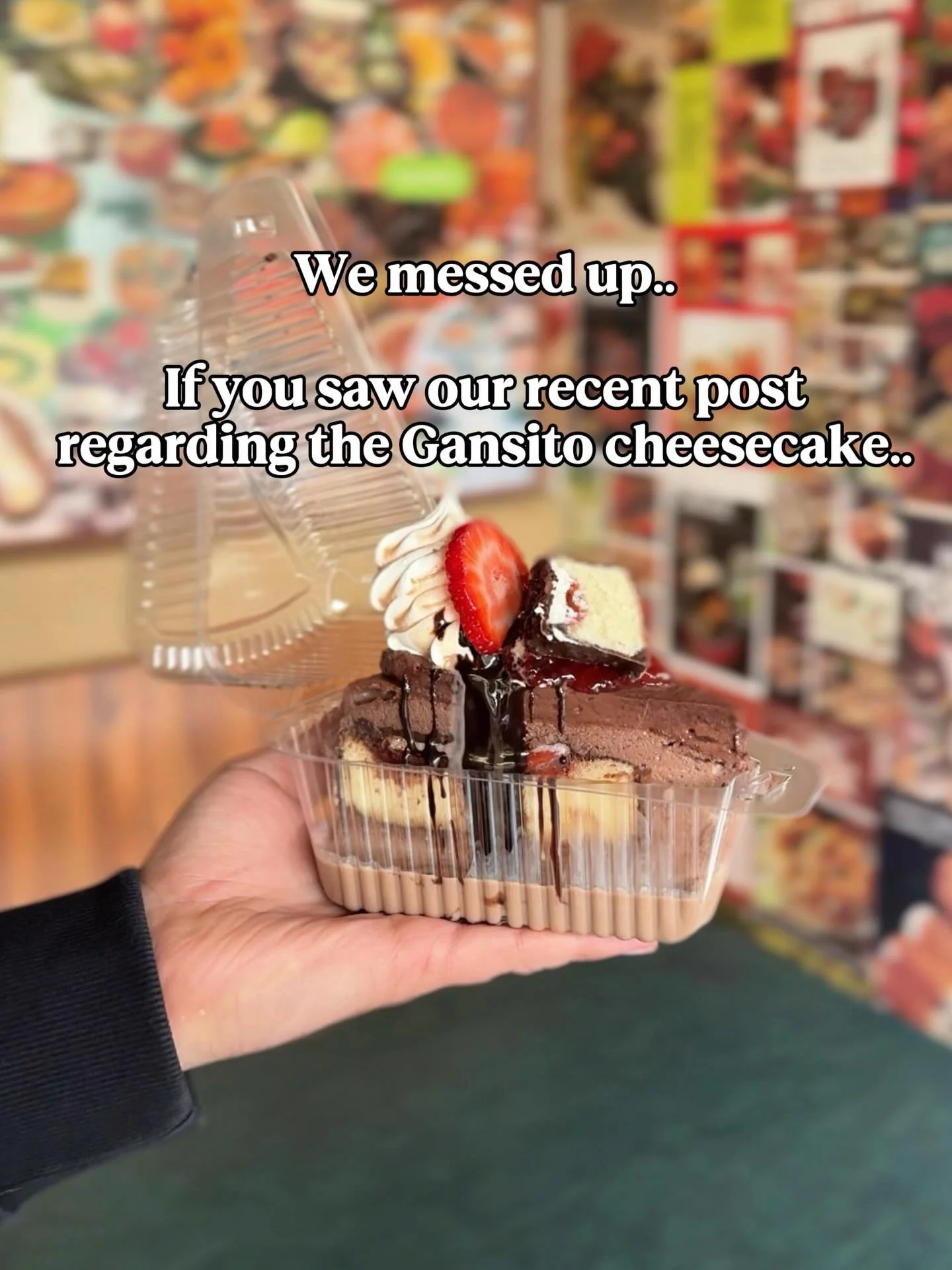 I was in such a rush to decorate slices, record them, and make a post that I missed a crucial ingredient and as such posted an entirely different cake than the crew intended us to.

Anyways, sorry if you expected regular Gansito cheesecake. It&rsquo;