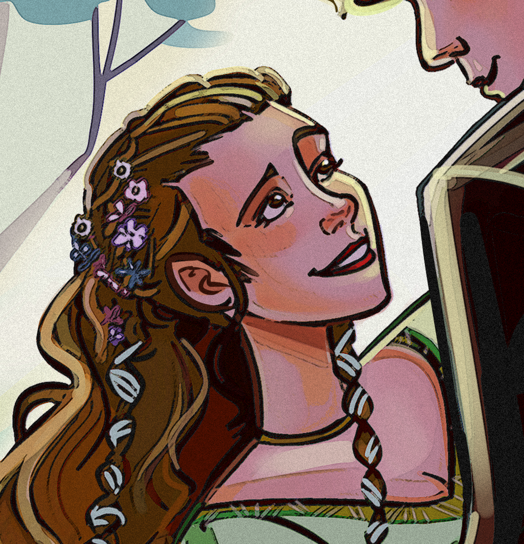 Molly, Cover Illustrator with Hawthorn & Aster, vibrant, whimsical, romantic, perfect for contemporary or historical romance, paranormal or romantic fantasy stories.