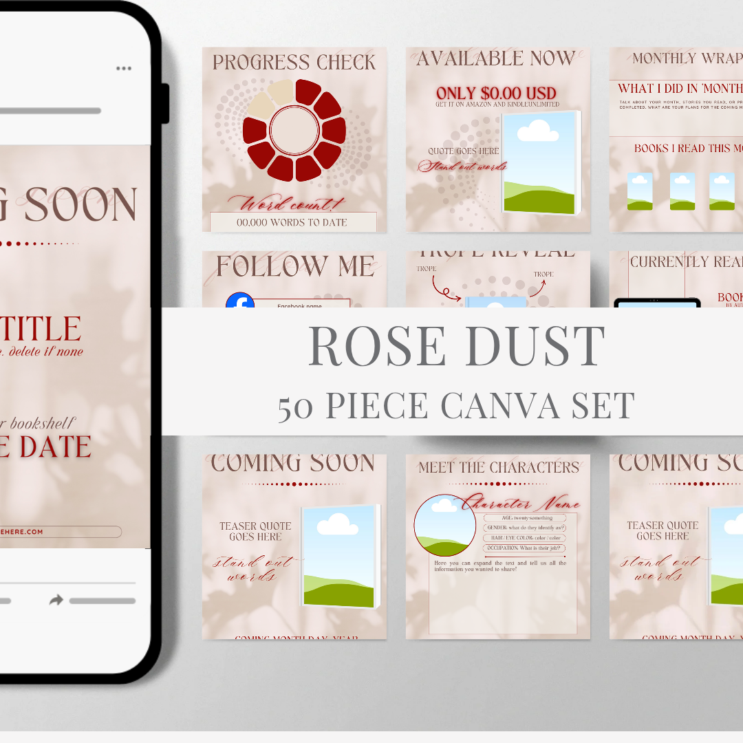 Rose Dust 50 Template Canva Set