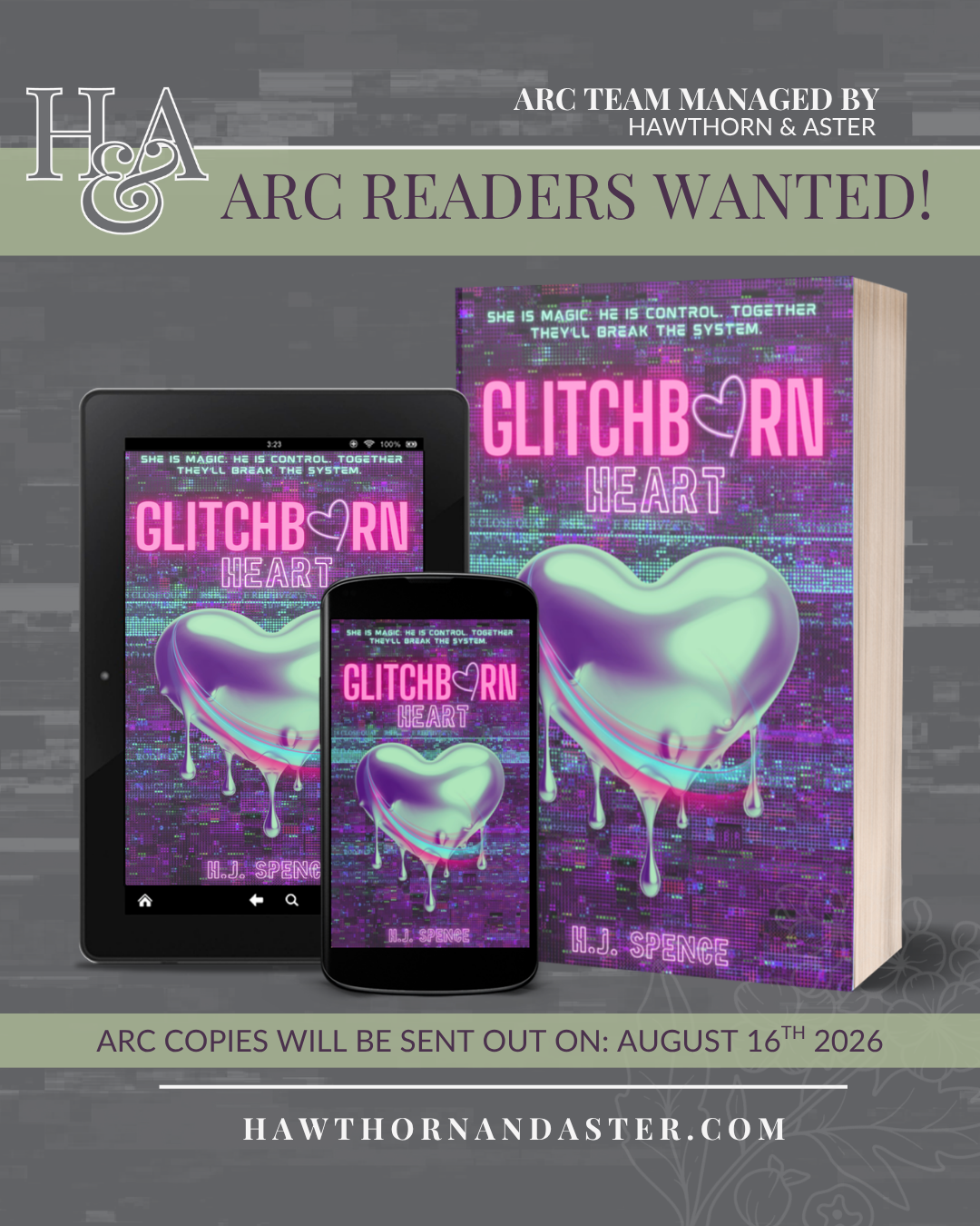 Glitchborn Heart, H.J. Spence, Looking for ARC Readers