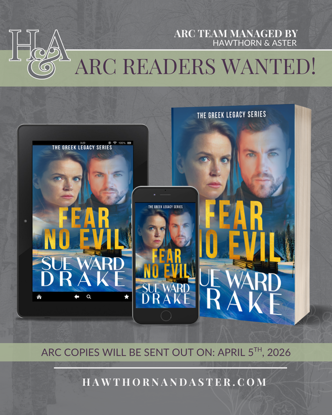 Fear No Evil, Book 4 of the Greek Legacy by Sue Ward Drake is looking for ARC Readers!