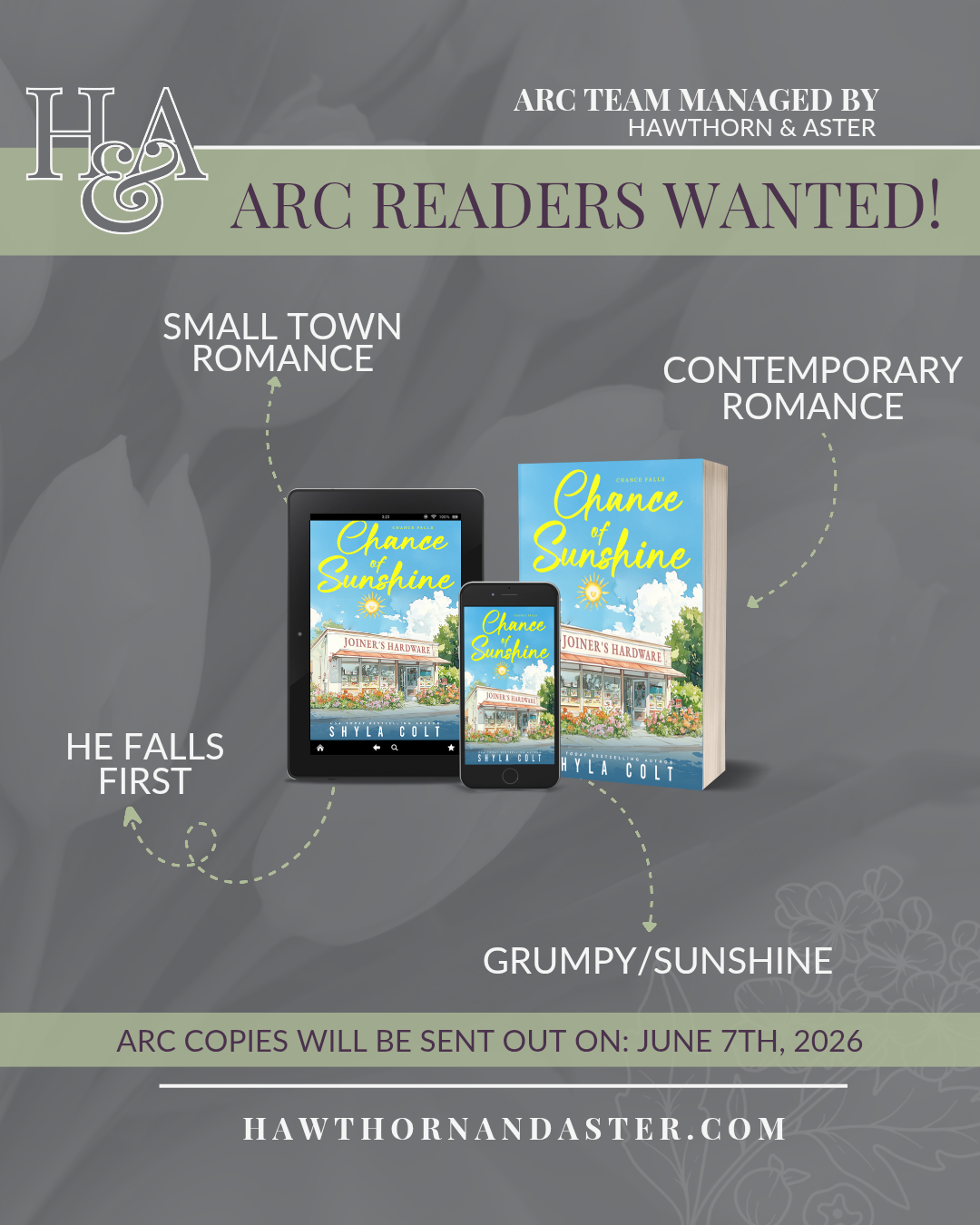 ARC Readers Wanted for Shyla Colt's, A Chance of Sunshine
