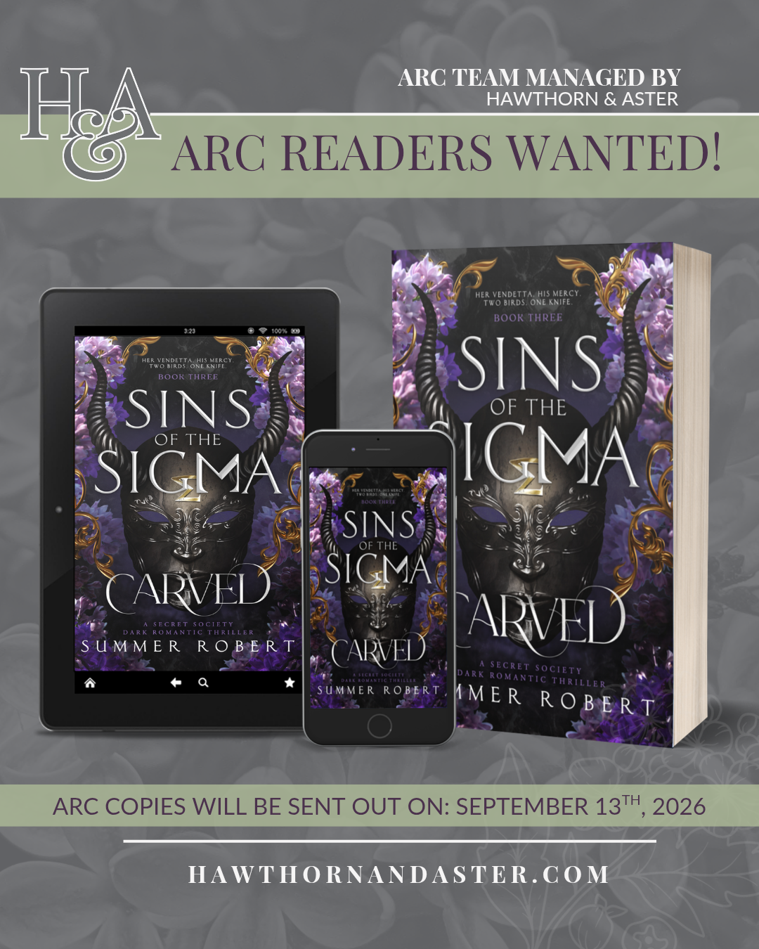 ARC Readers wanted for Sins of the Sigma, Carved