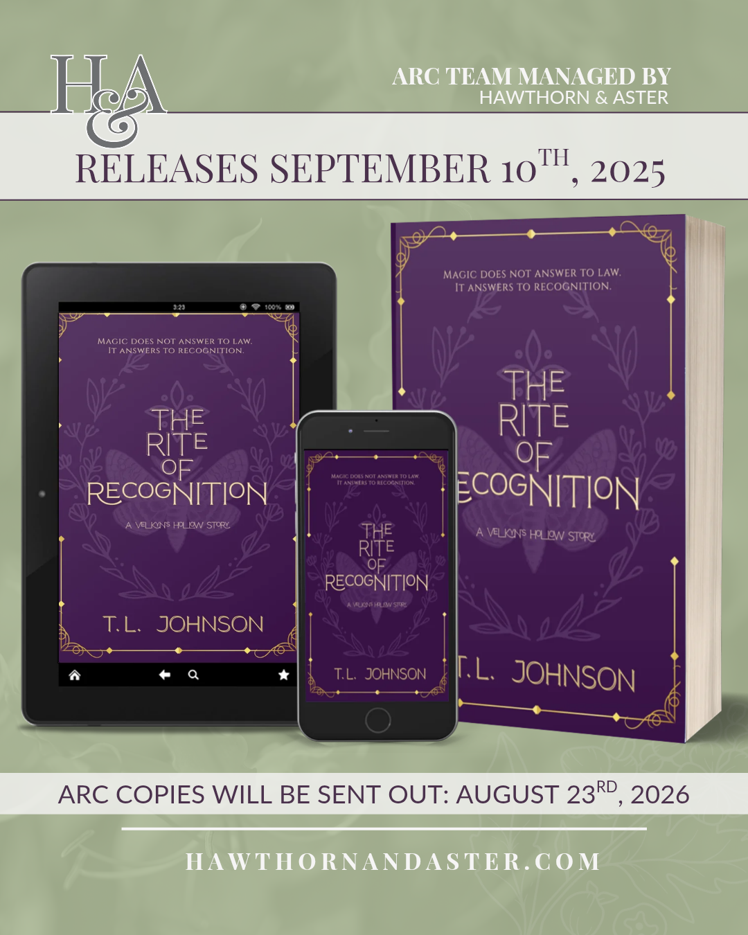 The Rite of Recognition by T.L. Johnson is looking for ARC Readers!