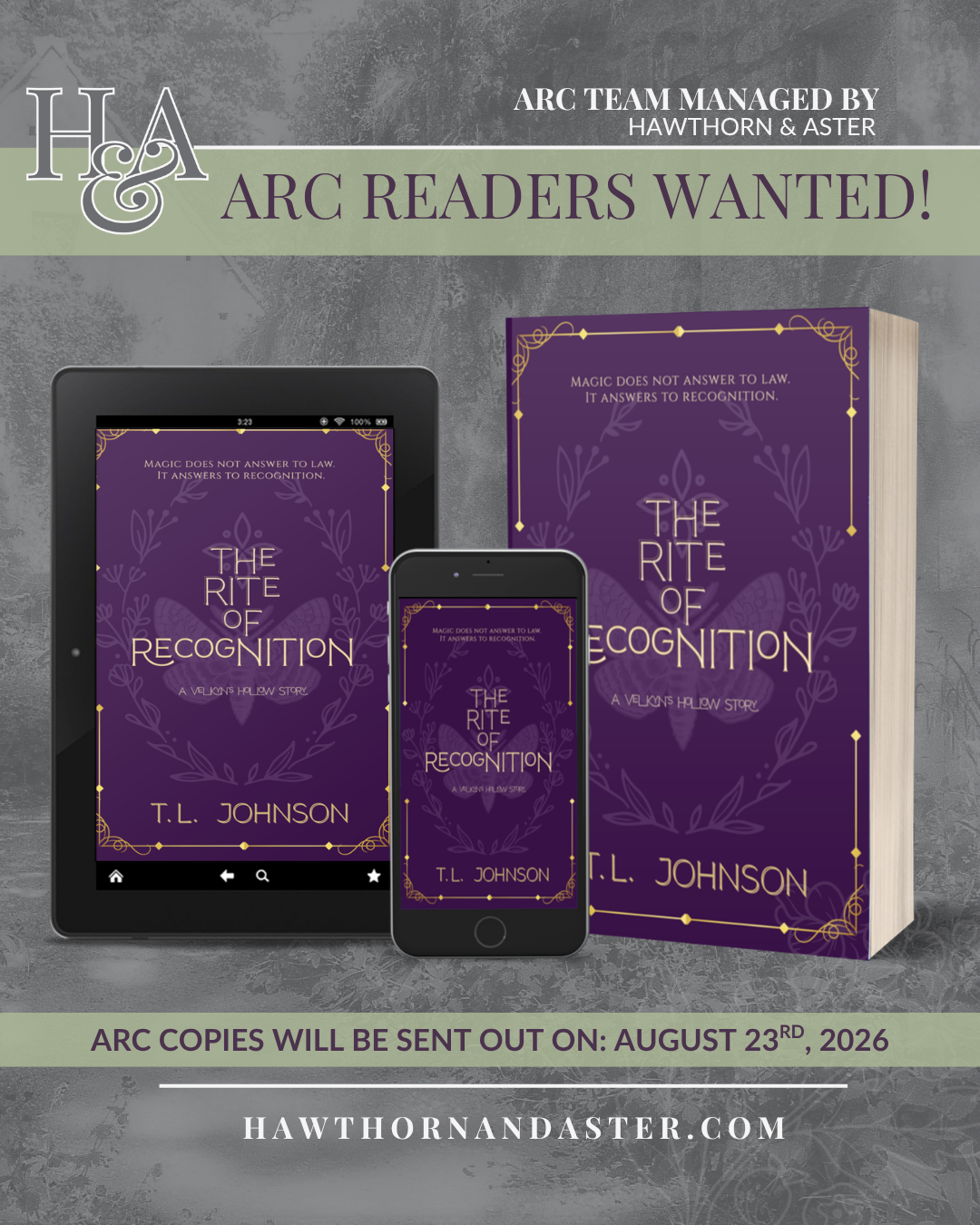 The Rite of Recognition by T.L. Johnson is looking for ARC Readers!