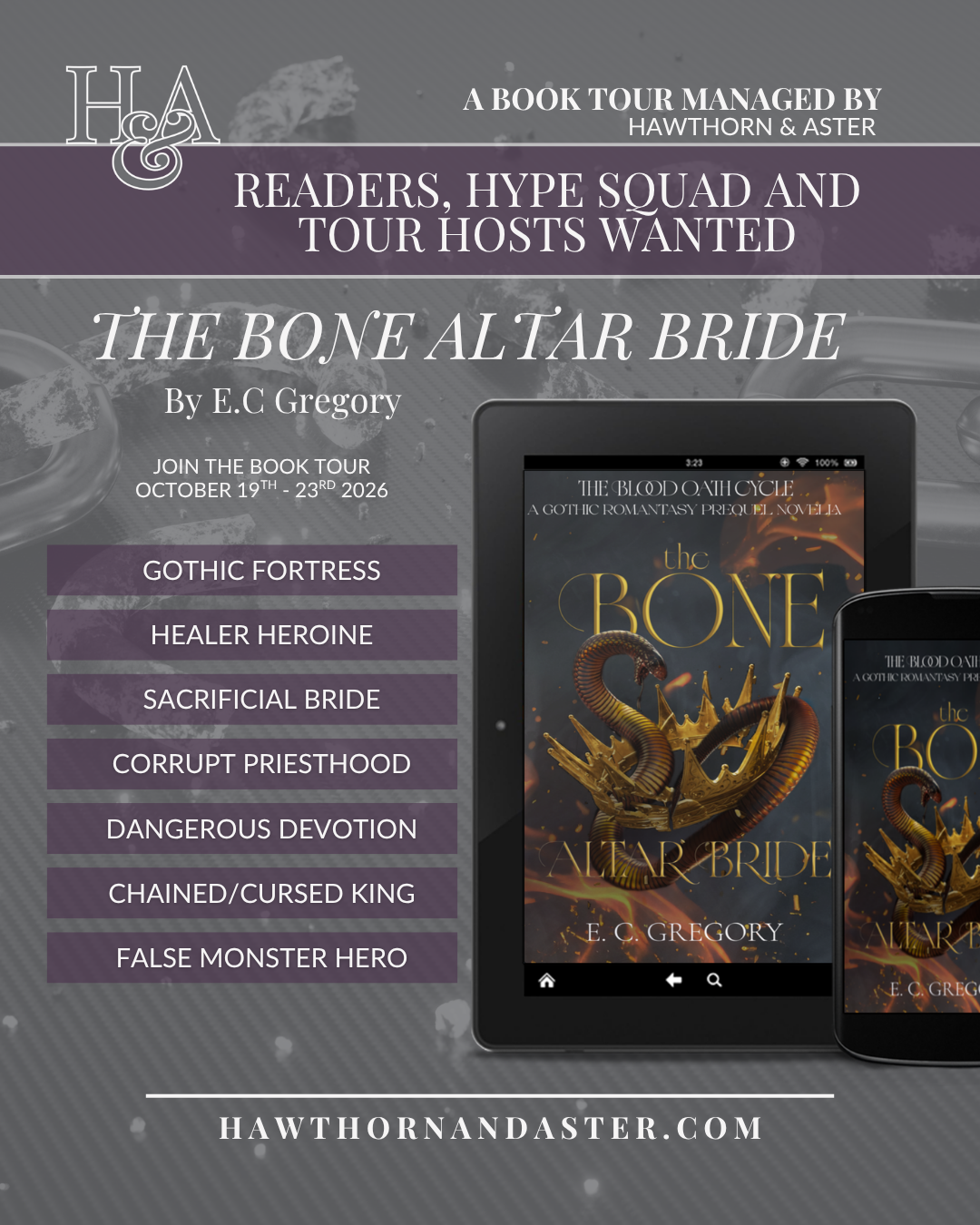 The Bone Altar Bride by E. C. Gregory, Book Tour