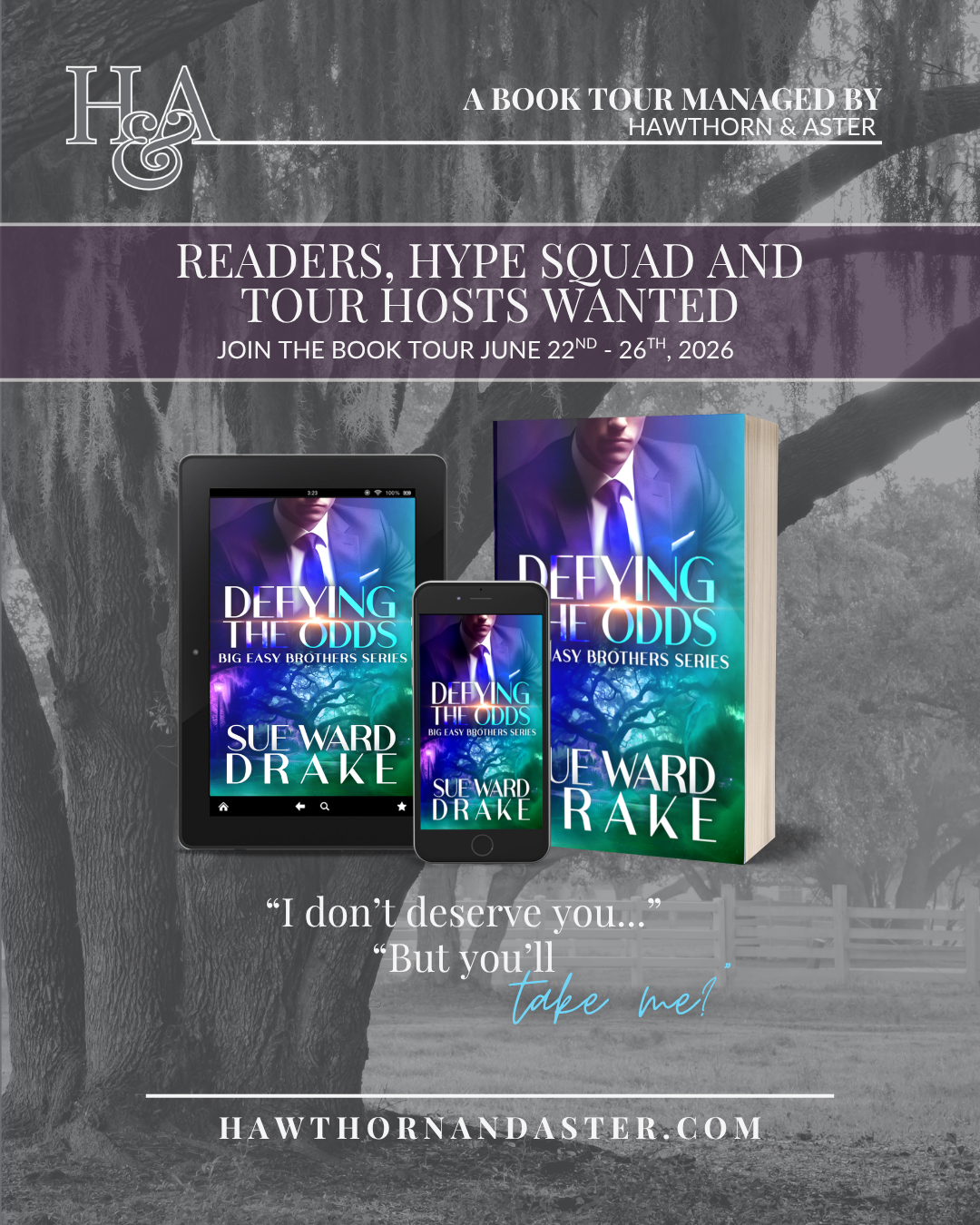 Readers, Hype Squad and Tour Hosts wanted for Defying the Odds by Sue Ward Drake's Book Tour