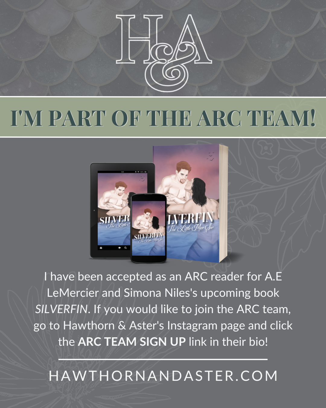 Silverfin by A.E. LeMercier and Simona Niles ARC Team Acceptance Graphic