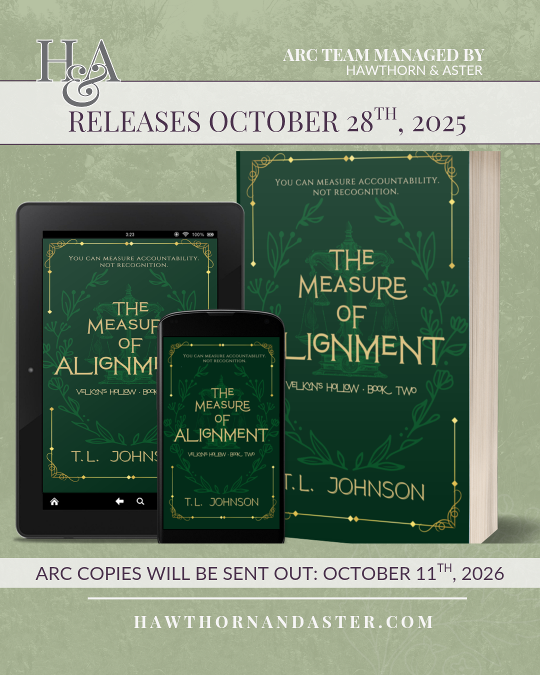 The Measure of Alignment, Book #2 of Velkyn's Hollow by T.L. Johnson is looking for ARC Readers