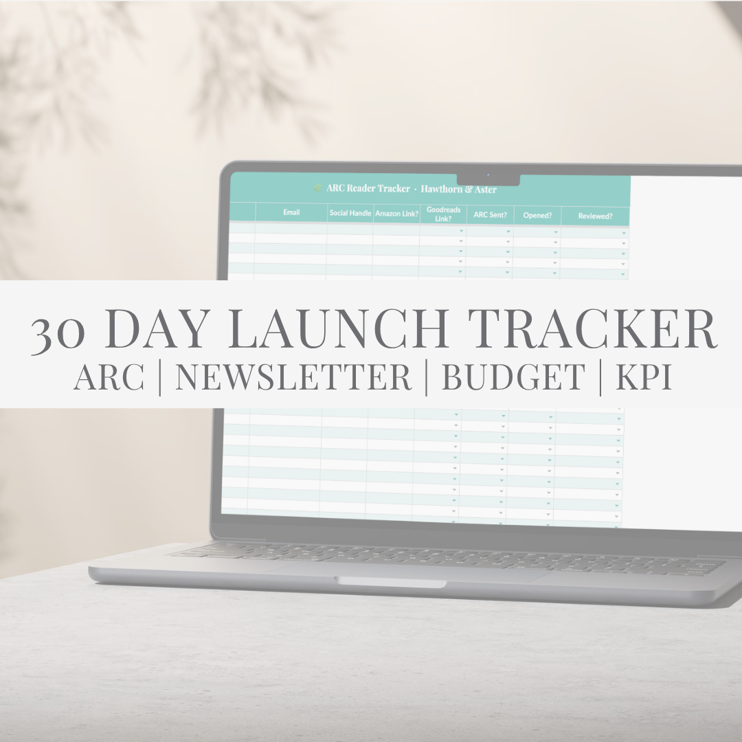 30-Day Book Launch Tracker for Romance Authors