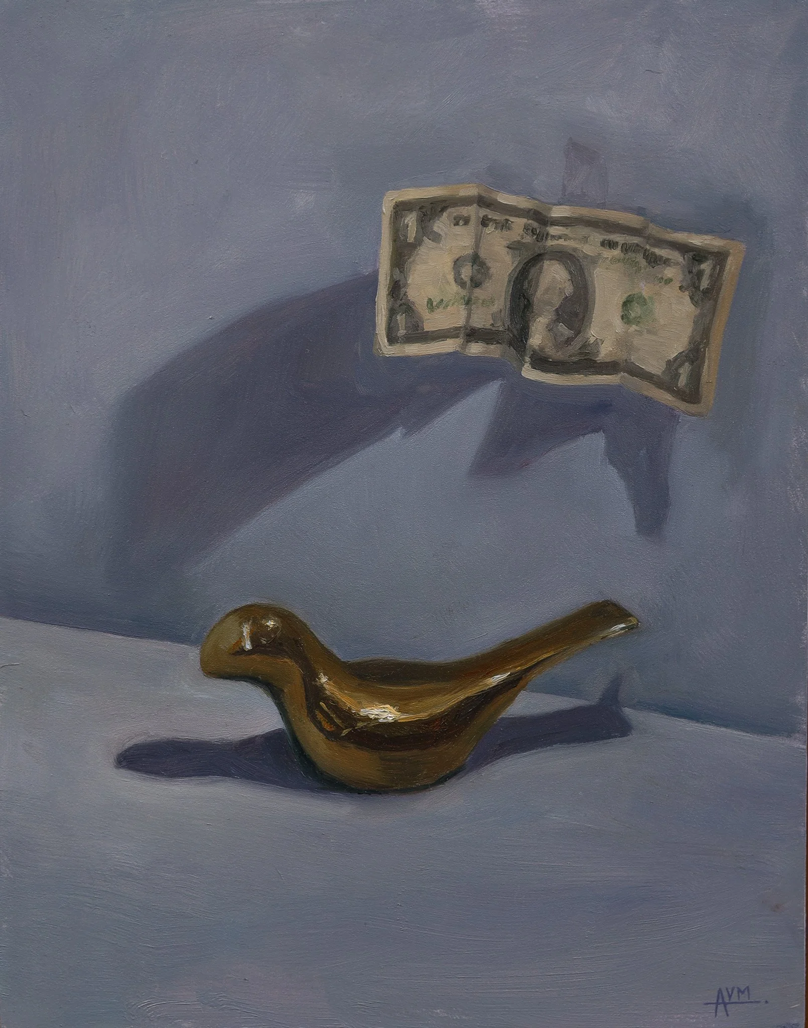 "John's Dollar" Oil on panel, 14x11"