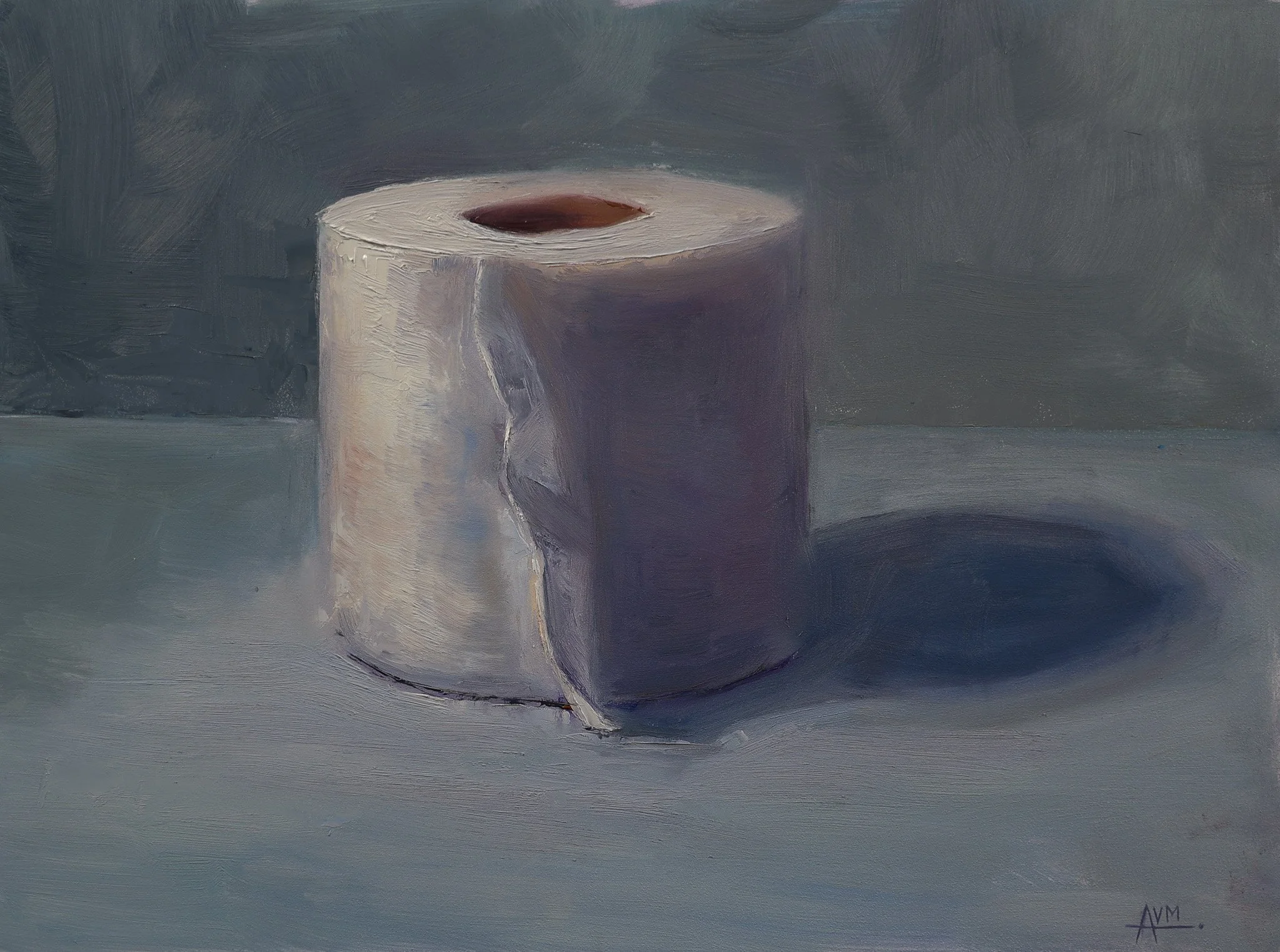 "Butt Silk" Oil on panel, 12x16"