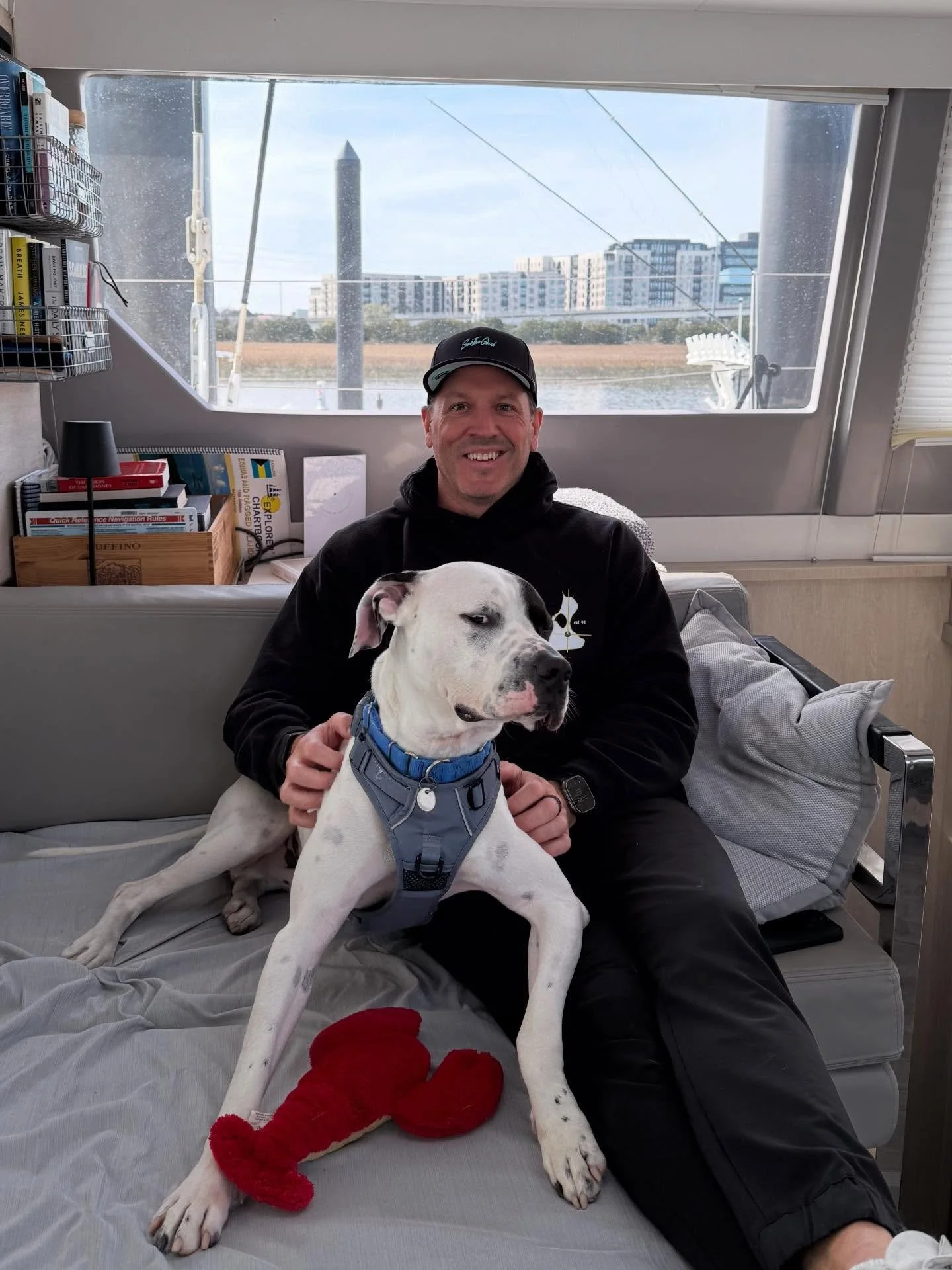 Captain Ty &amp; Bando having a great time on board Ty One On 🐾