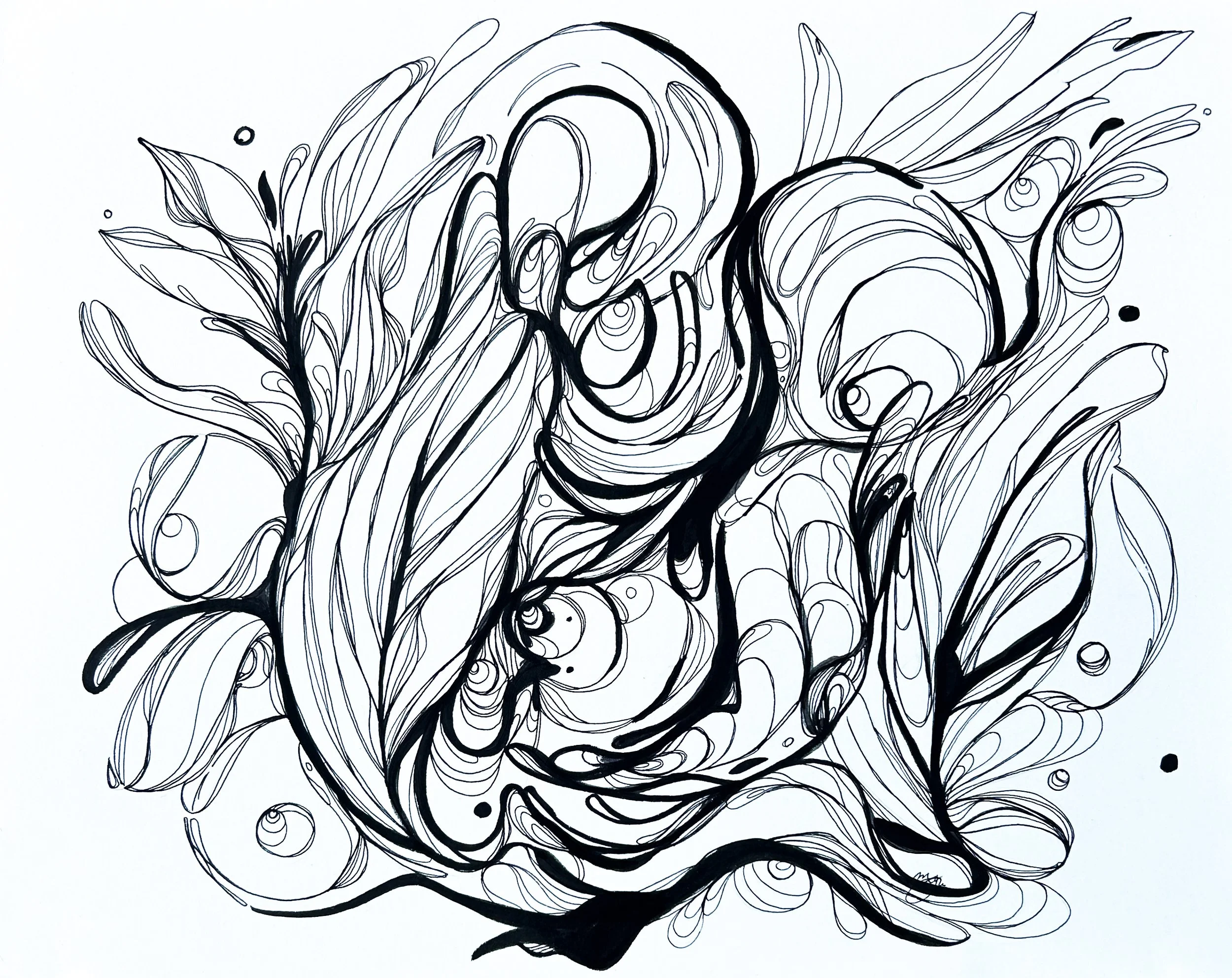 Elements - 11x14 - Indian Ink on Mixed Media Paper 