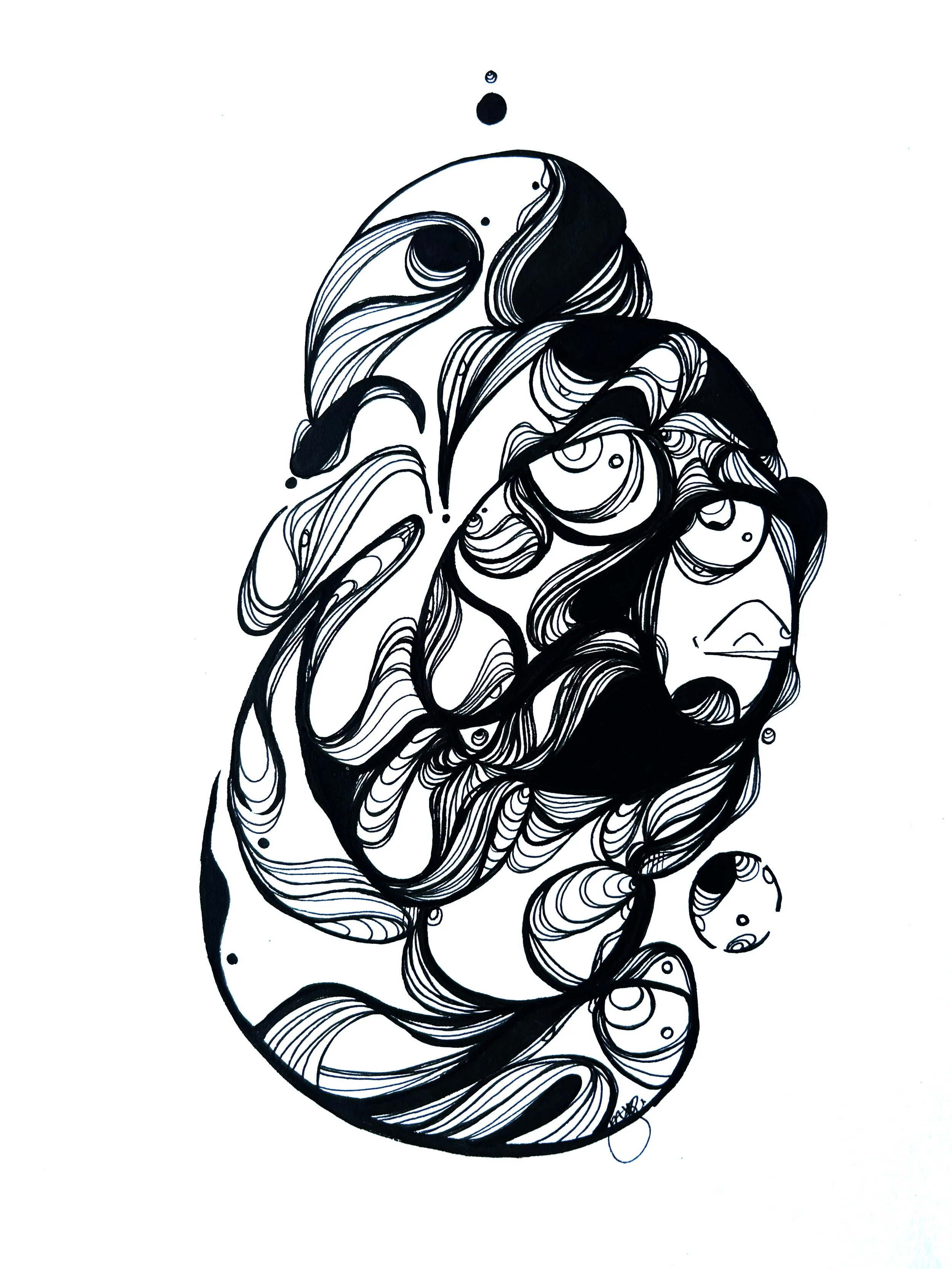 Align - 8x10 - Indian Ink on Mixed Media Paper 