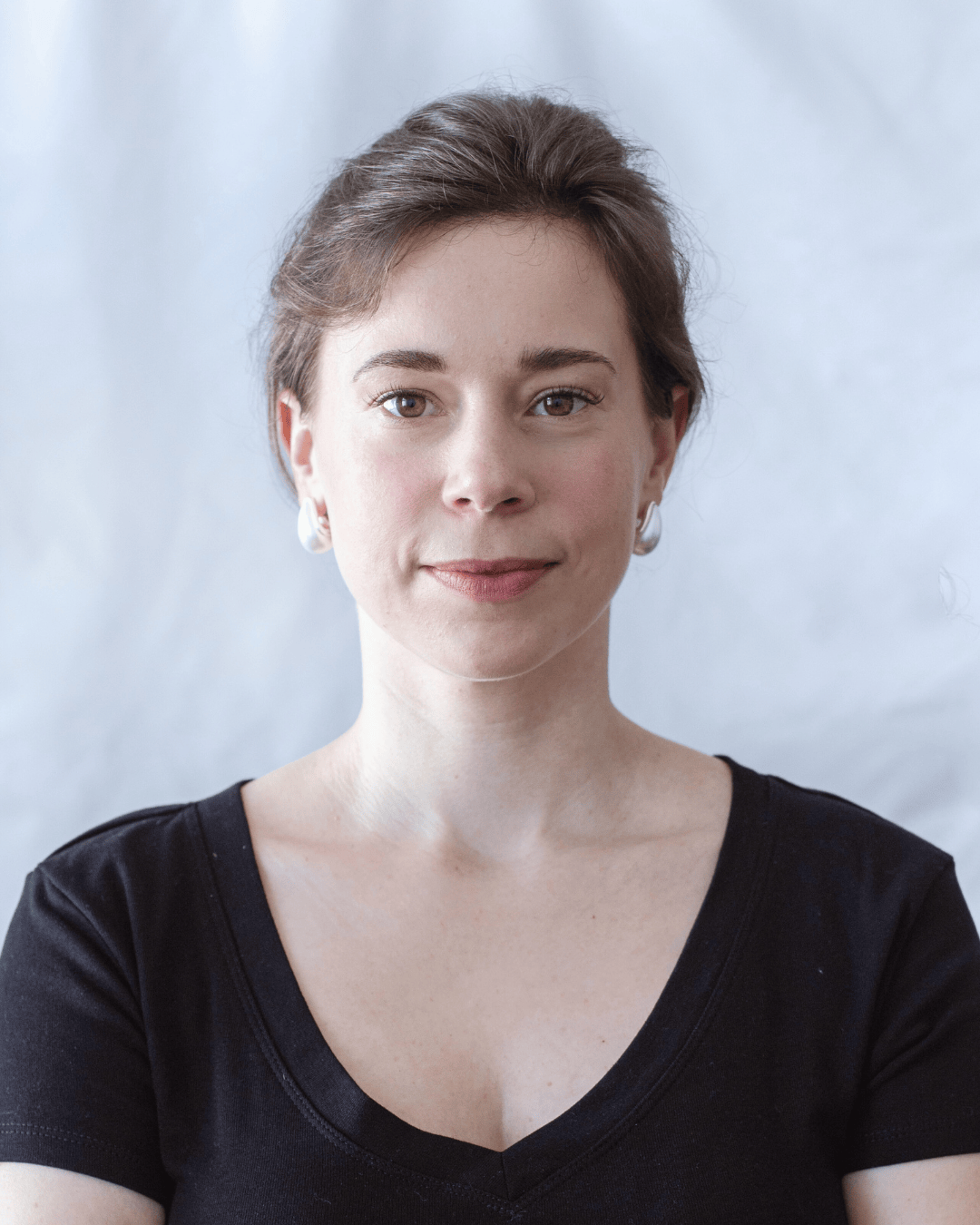 Woman on a blue background