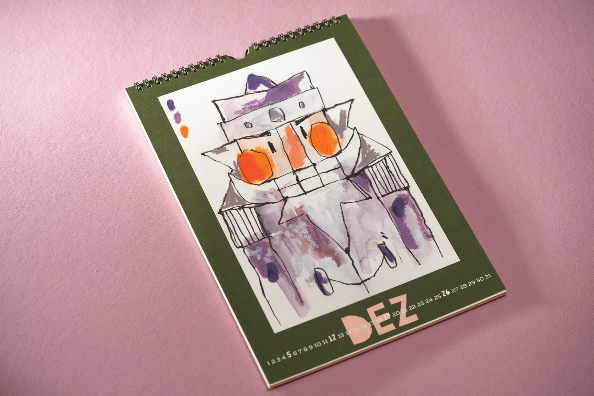 Kalenderblatt Jahreskalender 2027 mit Illustration eines Nussknackers