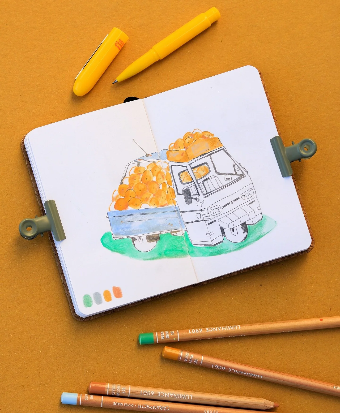 Hin und wieder nutze ich Fotos von Pinterest richtig gern als Referenz f&uuml;r meine Motive.🚗📷🍈

Weil&hellip;
🔎&hellip;nicht immer alles zu erkennen ist, was ich vielleicht abbilden m&ouml;chte (wie die Hinterreifen des Melonenautos)&hellip;
🧠&