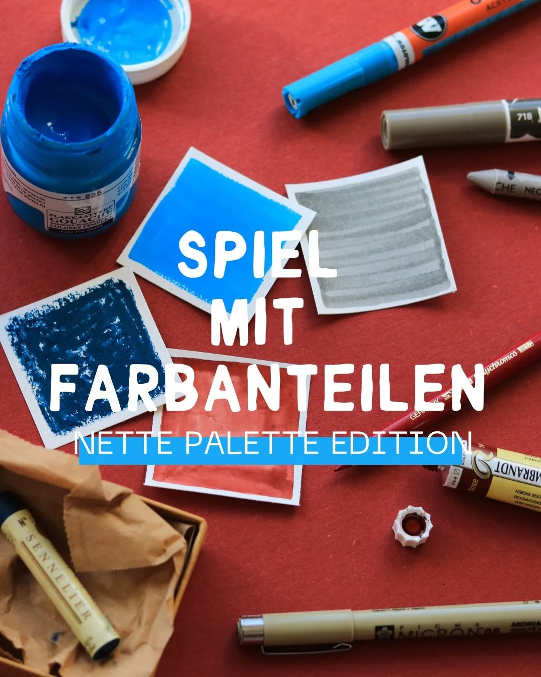 Ein Sache, die ich mit neuen Farbpaletten immer richtig gern mache, ist das Spiel mit Farbanteilen. 👩🏻&zwj;🎨⚖️

Denn je nachdem, welcher Farbe man mehr Raum in seinen Motiven gibt, wird eine ganz andere Wirkung erzielt.🪄

Mal wirkt ein Motiv durc