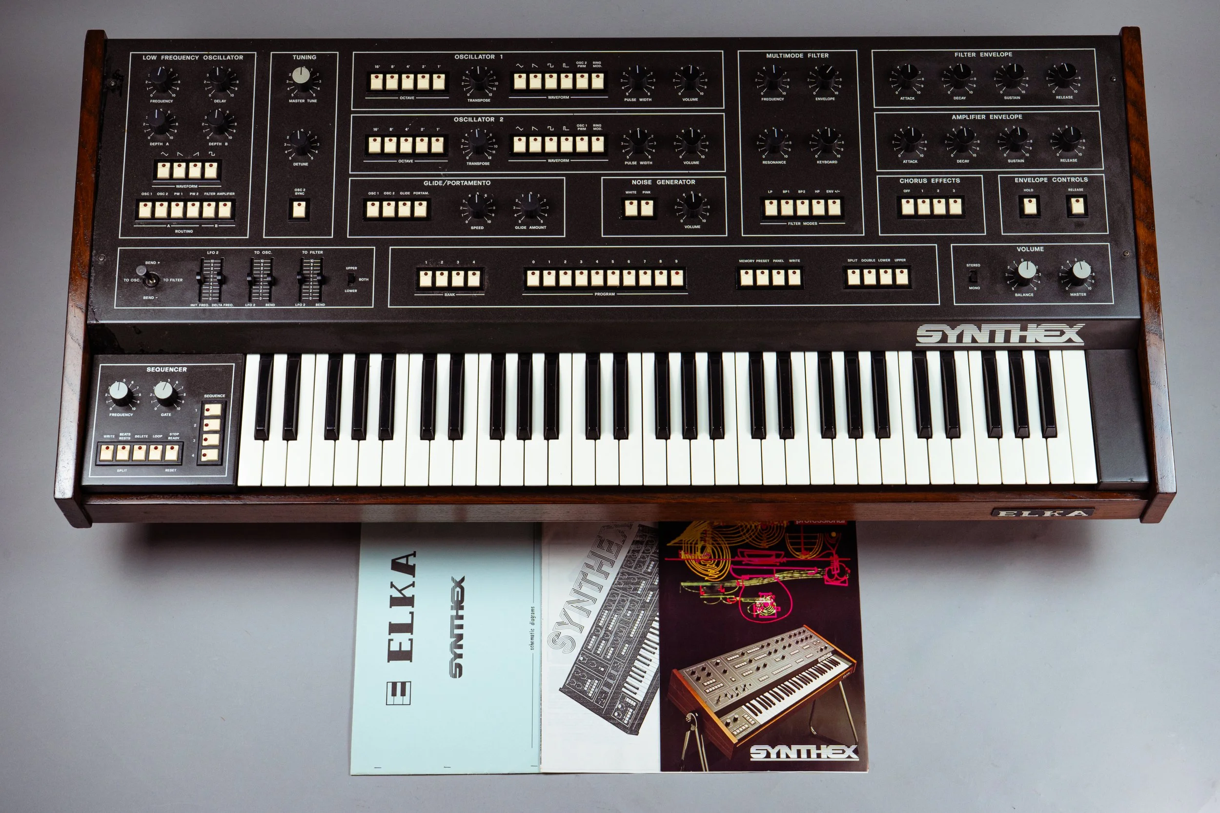ELKA SYNTHEX - 1981 - Undoubtedly one of the most legendary instruments to ever come out of Italy. The Stradivarius of synths, a masterpiece engineered by Mario Maggi and famously championed by Jean-Michel Jarre (he apparently still owns 3 of them), 