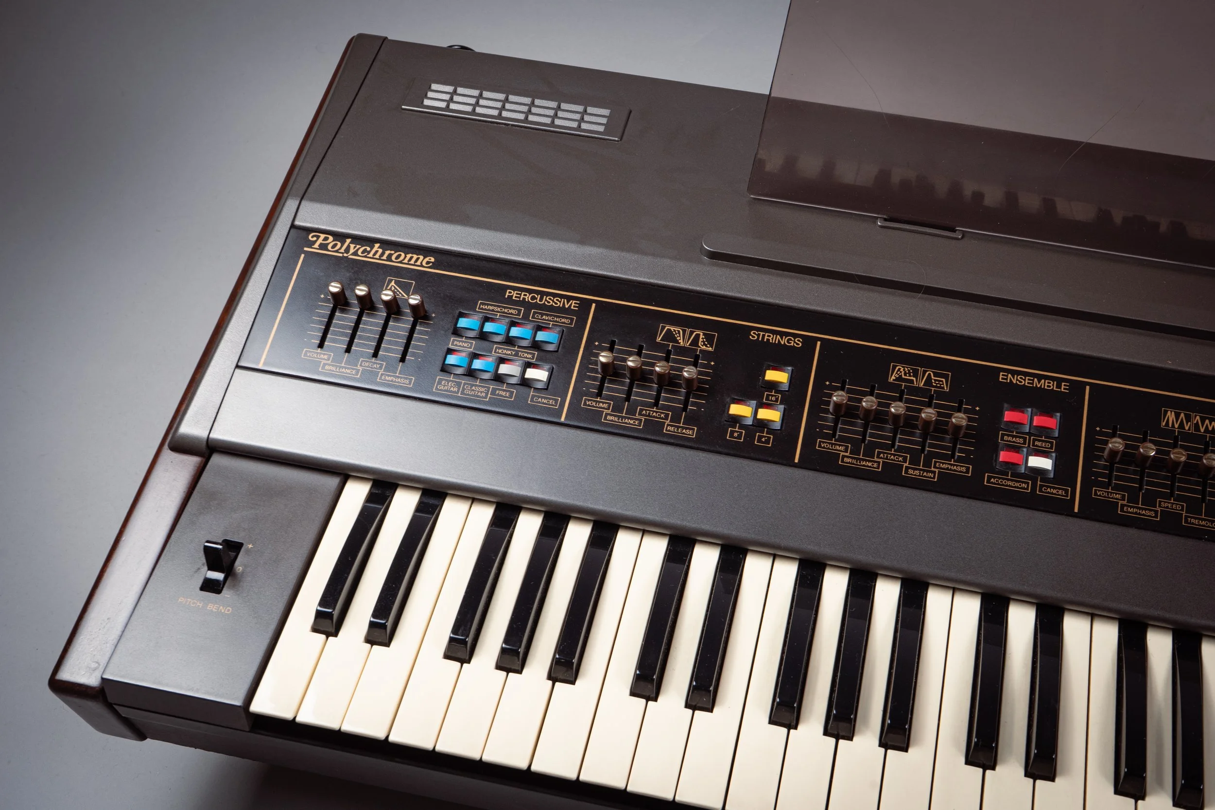 3. Ensemble - 3 Brass preset sounds with an expanded filter section of brilliance and emphasis filter as well as attack and decay controls. You can get a wide variety of sounds here, from synth leads brass chords. 
4. Vocal Chorus - Now this is speci