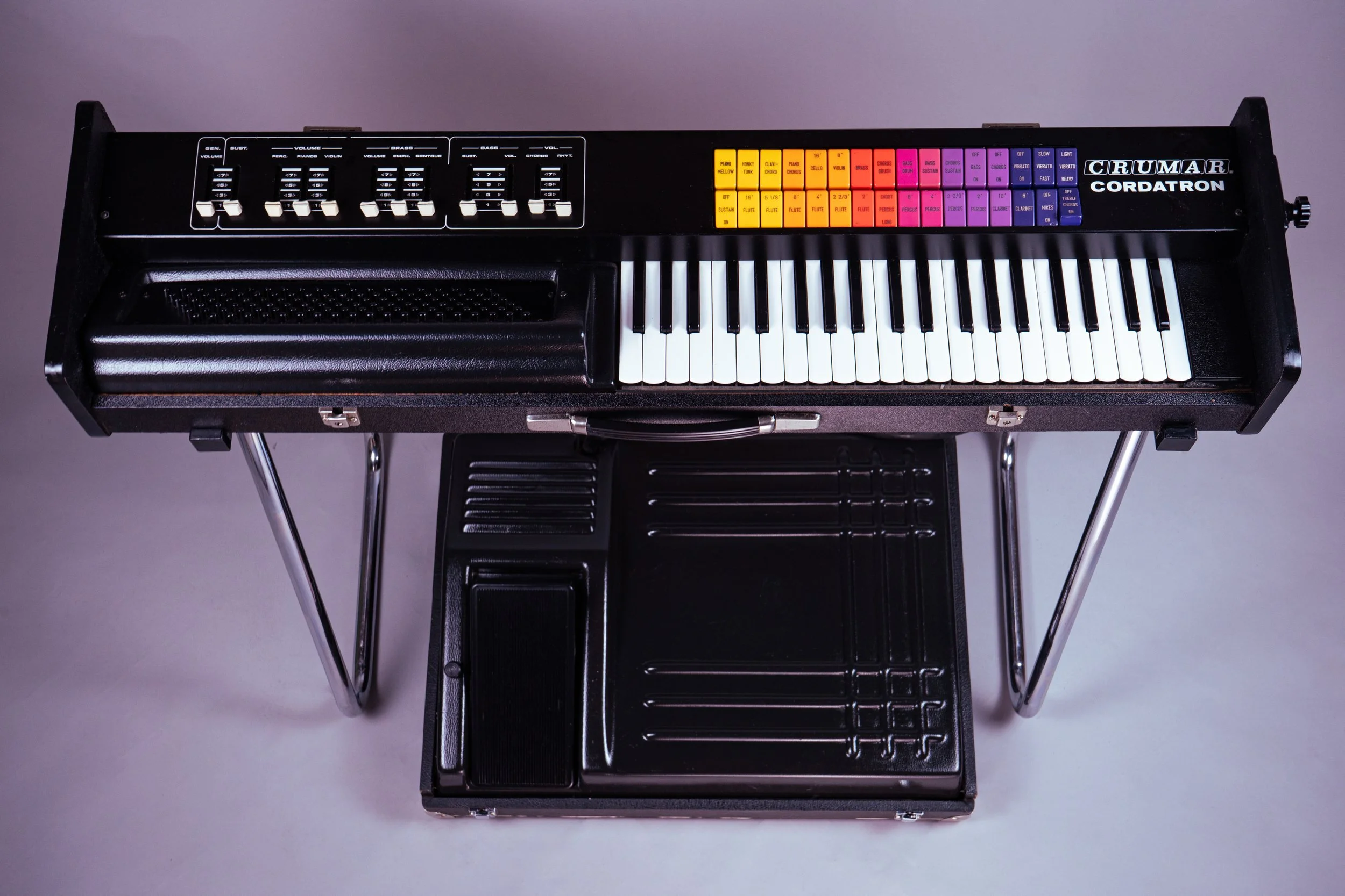 Crumar made a few different models of this type of instrument but this is the very first. 
Unicorn-rarity is the order of the day regarding the control key- and button board - the serial number 3 of allegedly 10 units ever put in production according