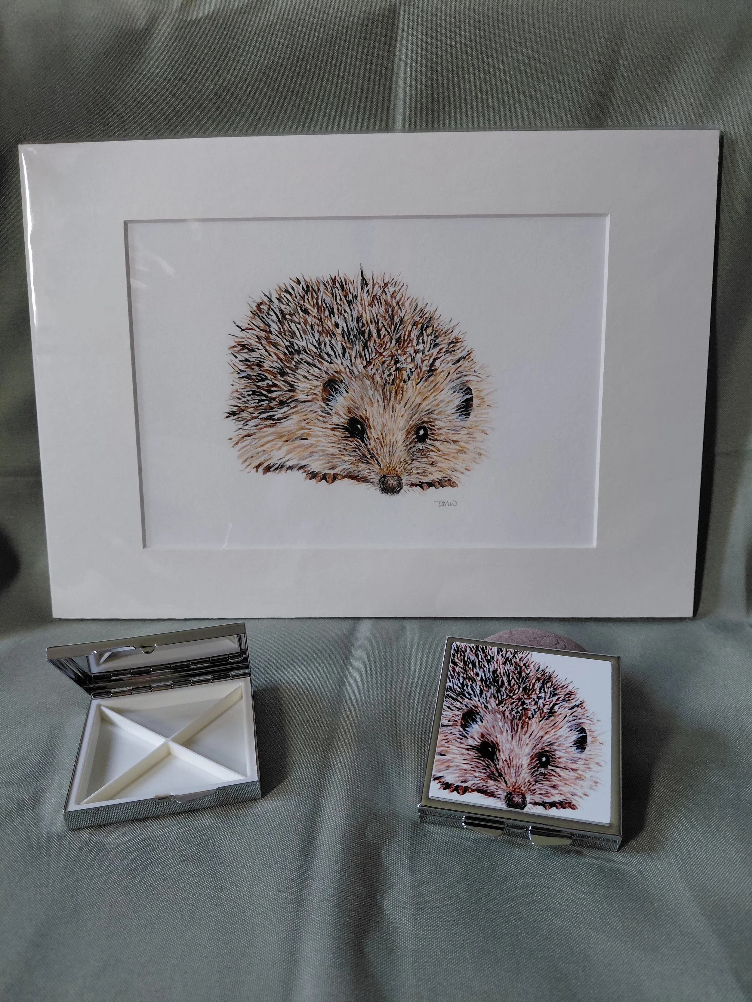 Henry Hedgehog, Acrylic inspired by Britain's favourite mammal - A5 Print in mount
