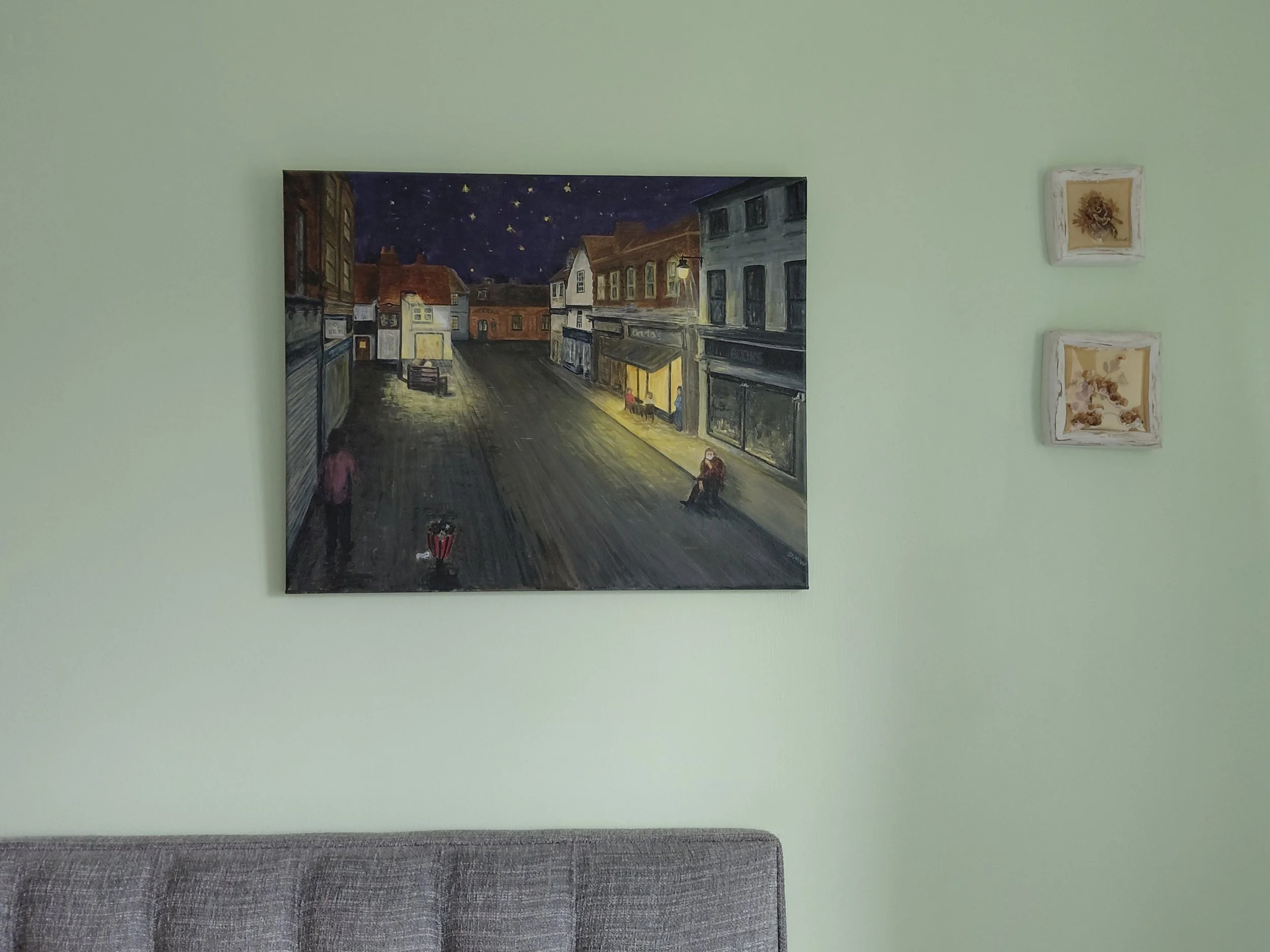 Looking at the Stars. Acrylic on canvas, 16 x 20”. Edges painted.