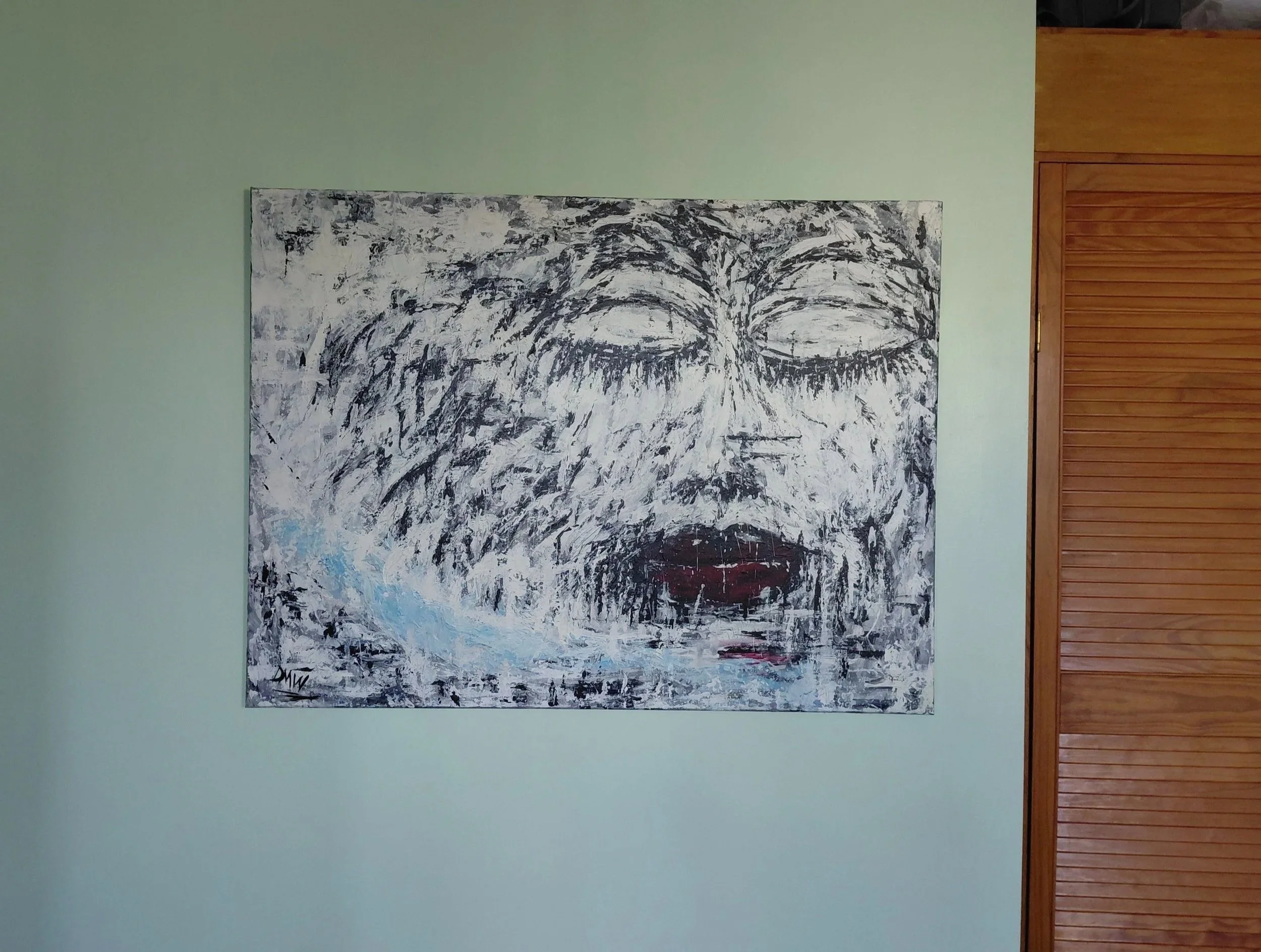 Winter’s Rest 2 - Acrylic on canvas, 40 x 30”. Edges painted & layered/ textured effect.