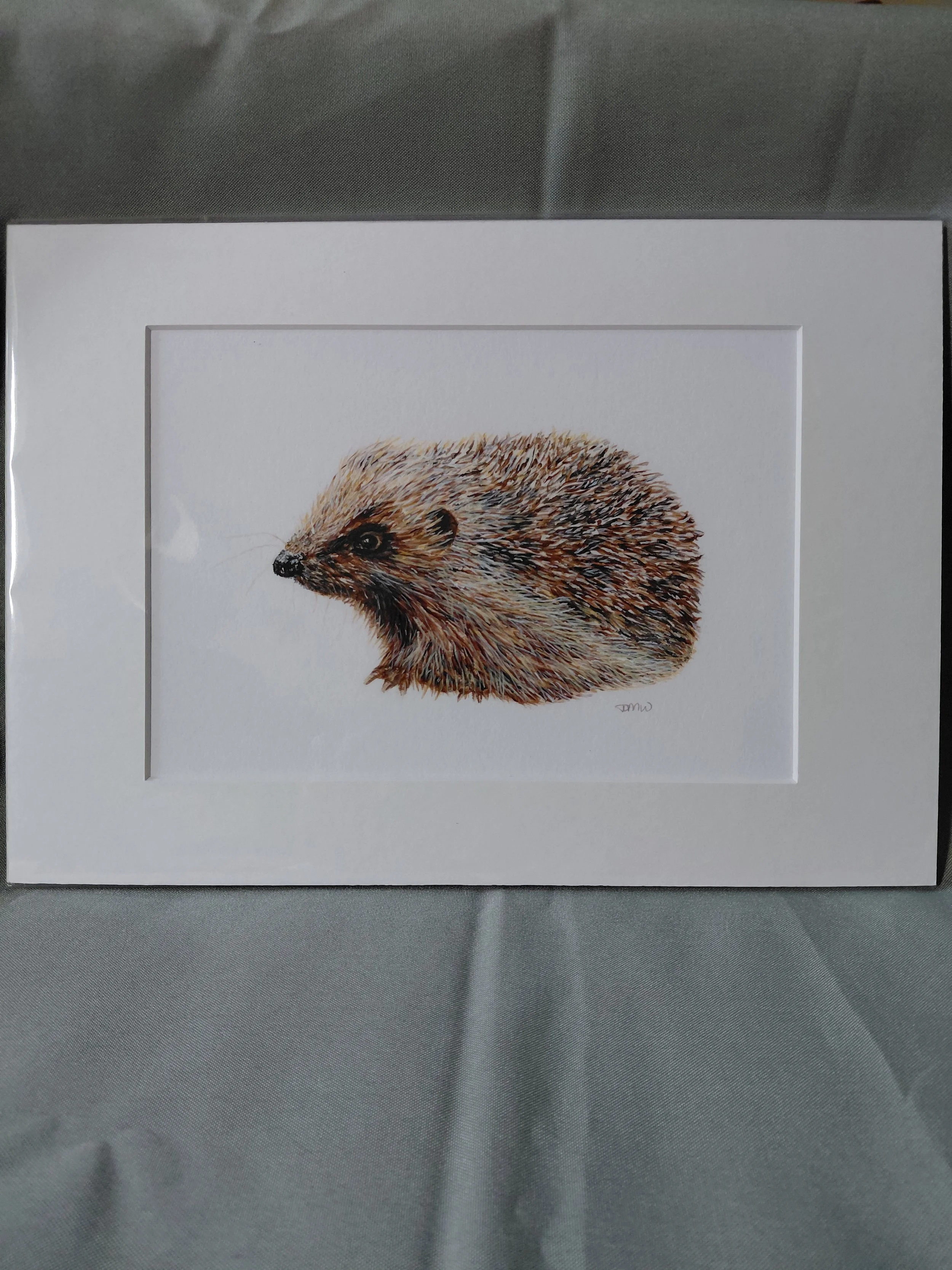 Harriet Hedgehog, inspired by busy hedgehogs everywhere - A5 Print in Mount