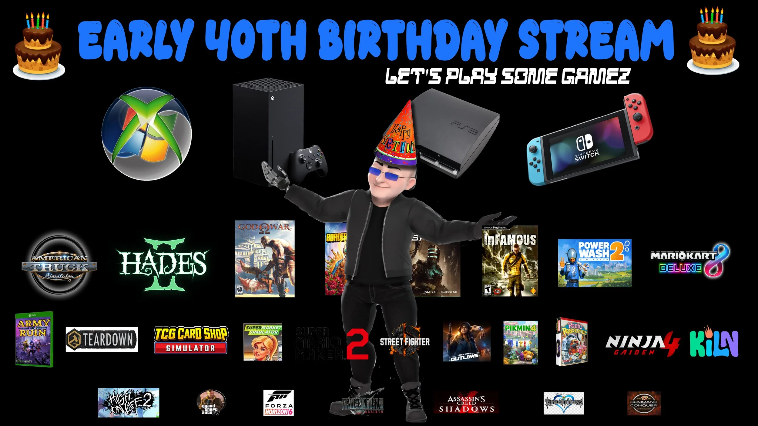 Gamer Boy Mr. Mike’s 40th Early Birthday Game Stream