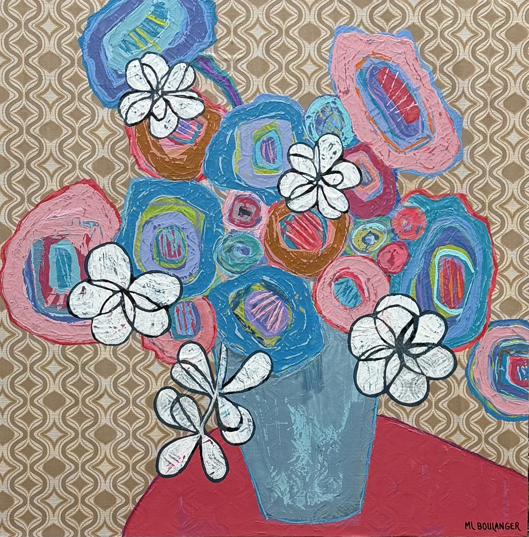 Sunshine and Petals, Acrylic, 36" x 36"