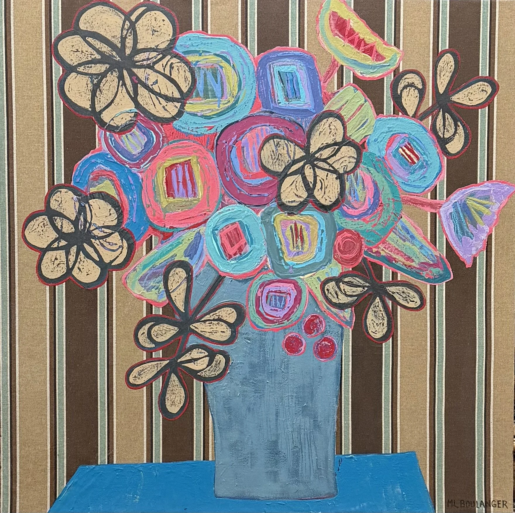 Poetry of Petals, Acrylic, 36" x 36"