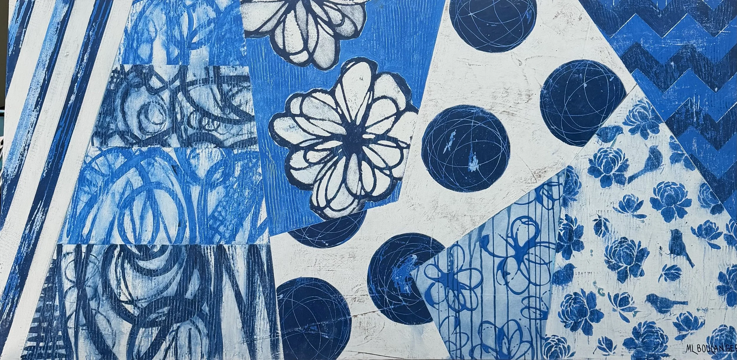 Blue Harmony, Acrylic, 30" x 60"