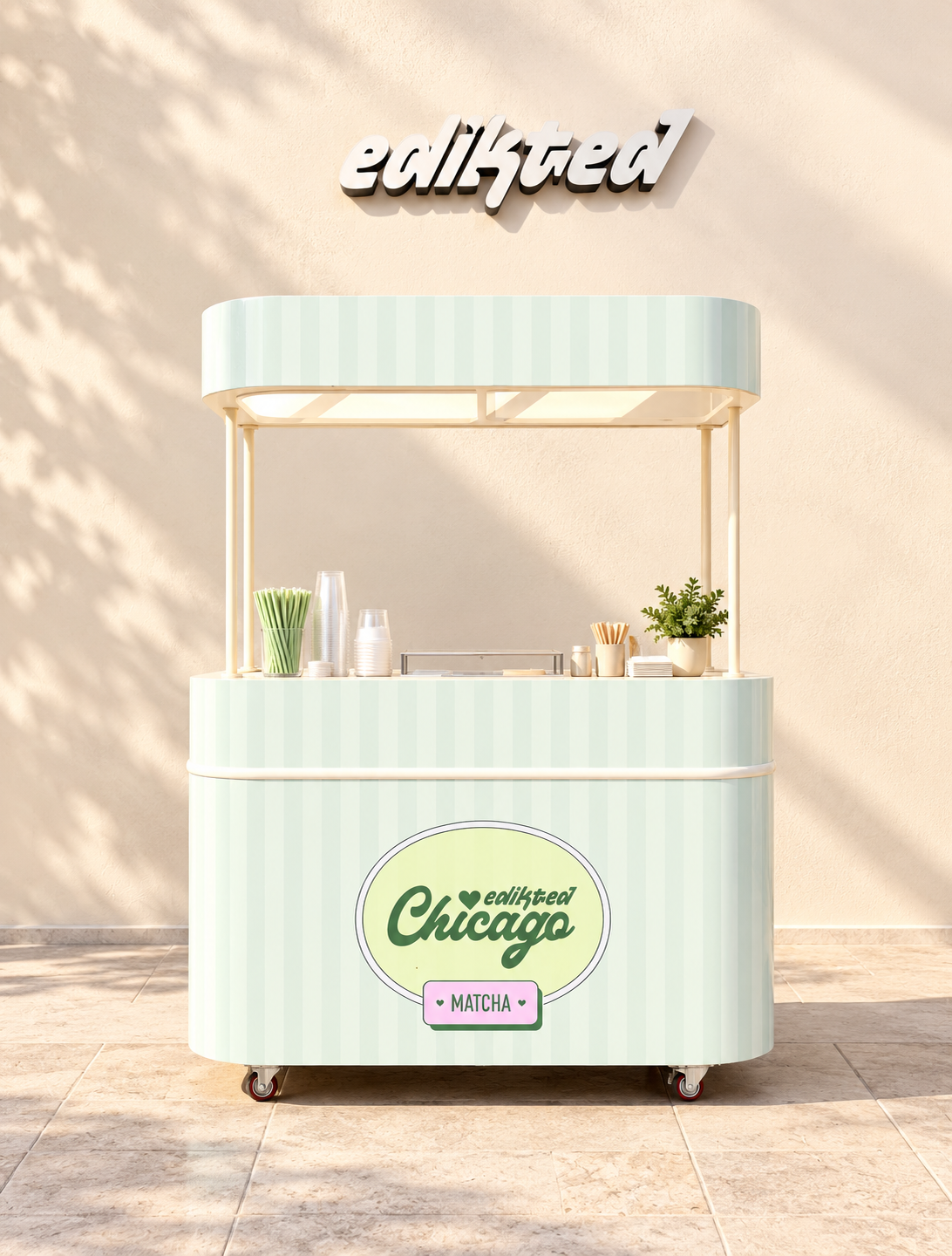 Our fully customizable matcha cart. Best matcha cart catering in Chicagoland area