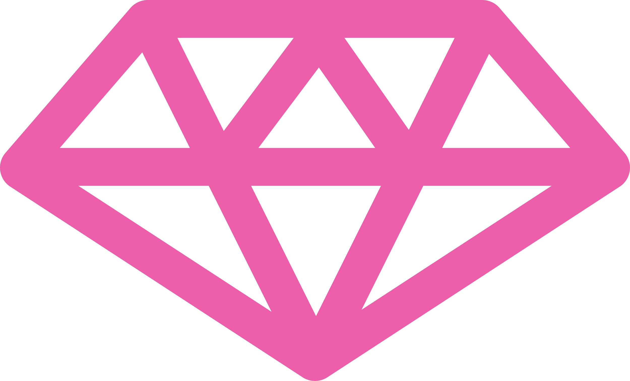 Pink jewel outline with black interior