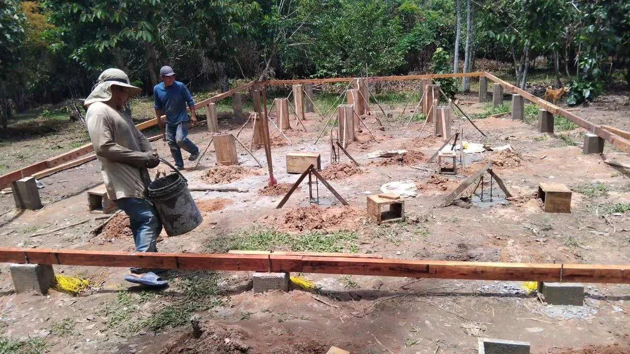 The foundation of the new Moloka put down. 
