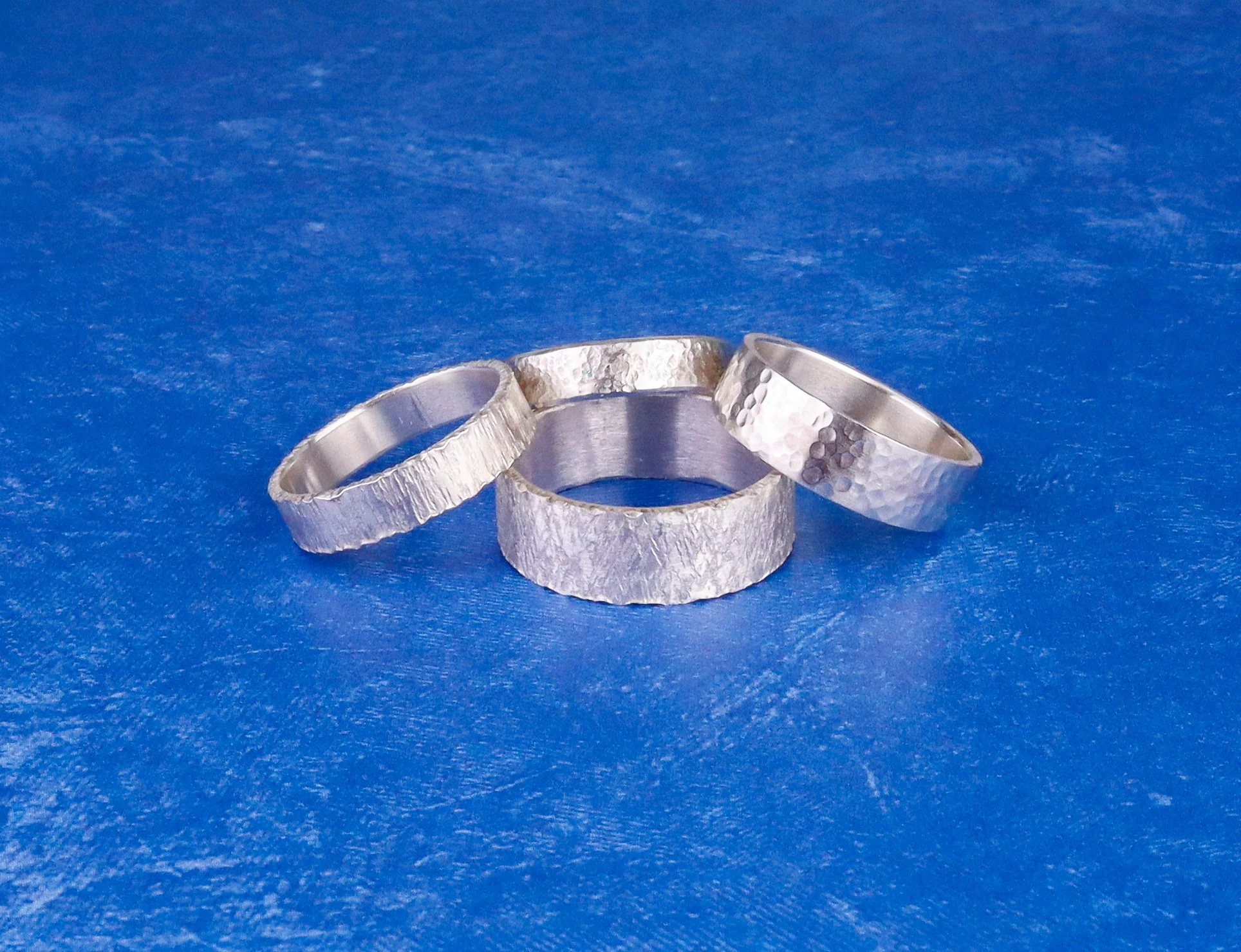 Grouping Silver Handmade Texture Ring examples