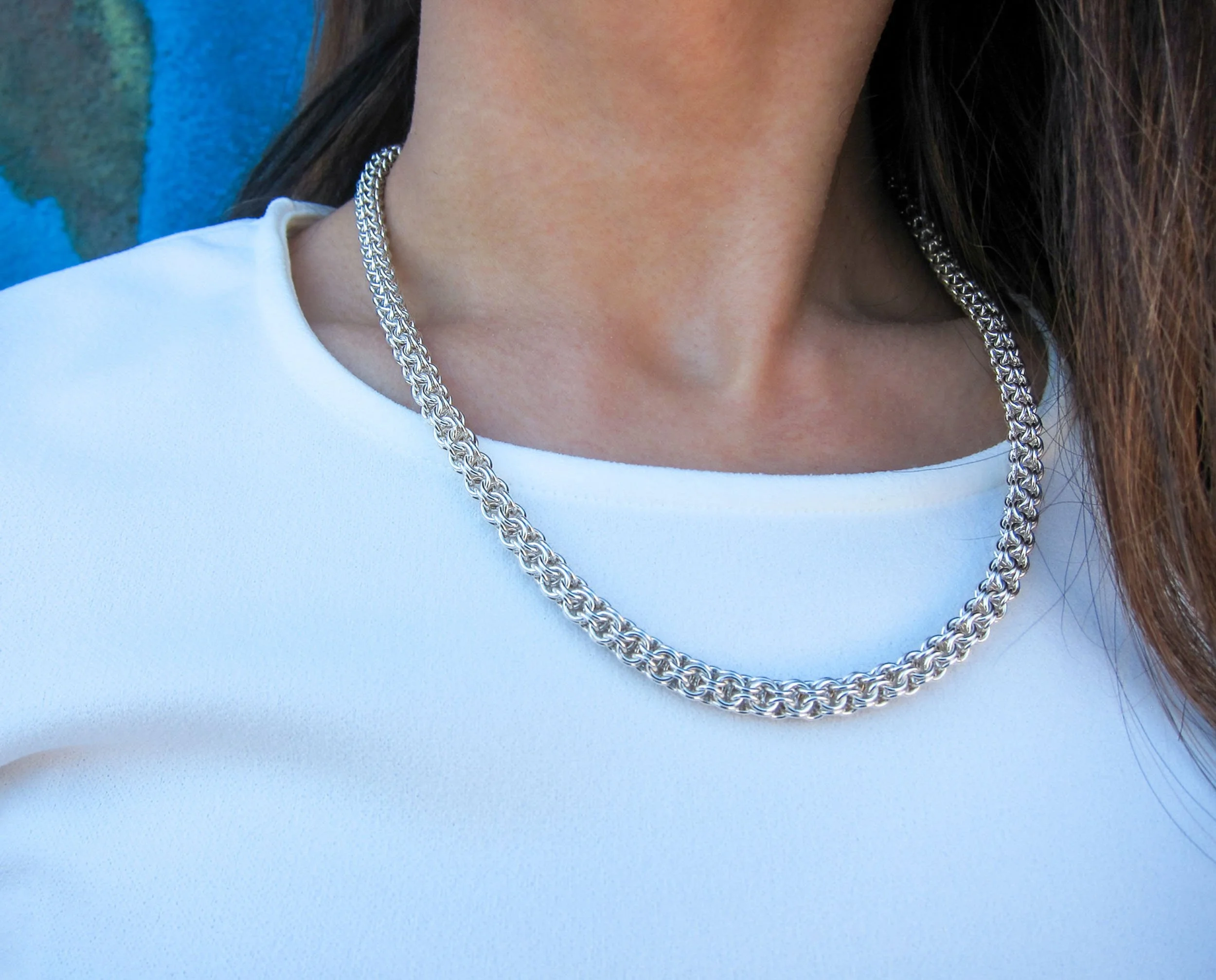 Intricate detail artistic Silver Chain