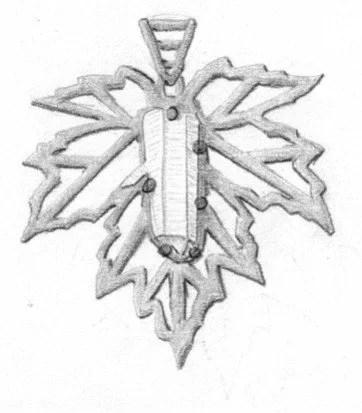 Drawing of custom pendant for client