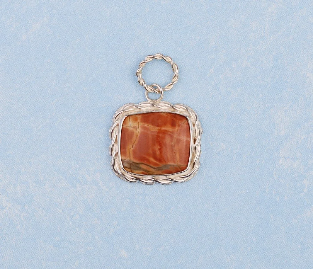 Cherry Creek Jasper with Silver Braid pendant