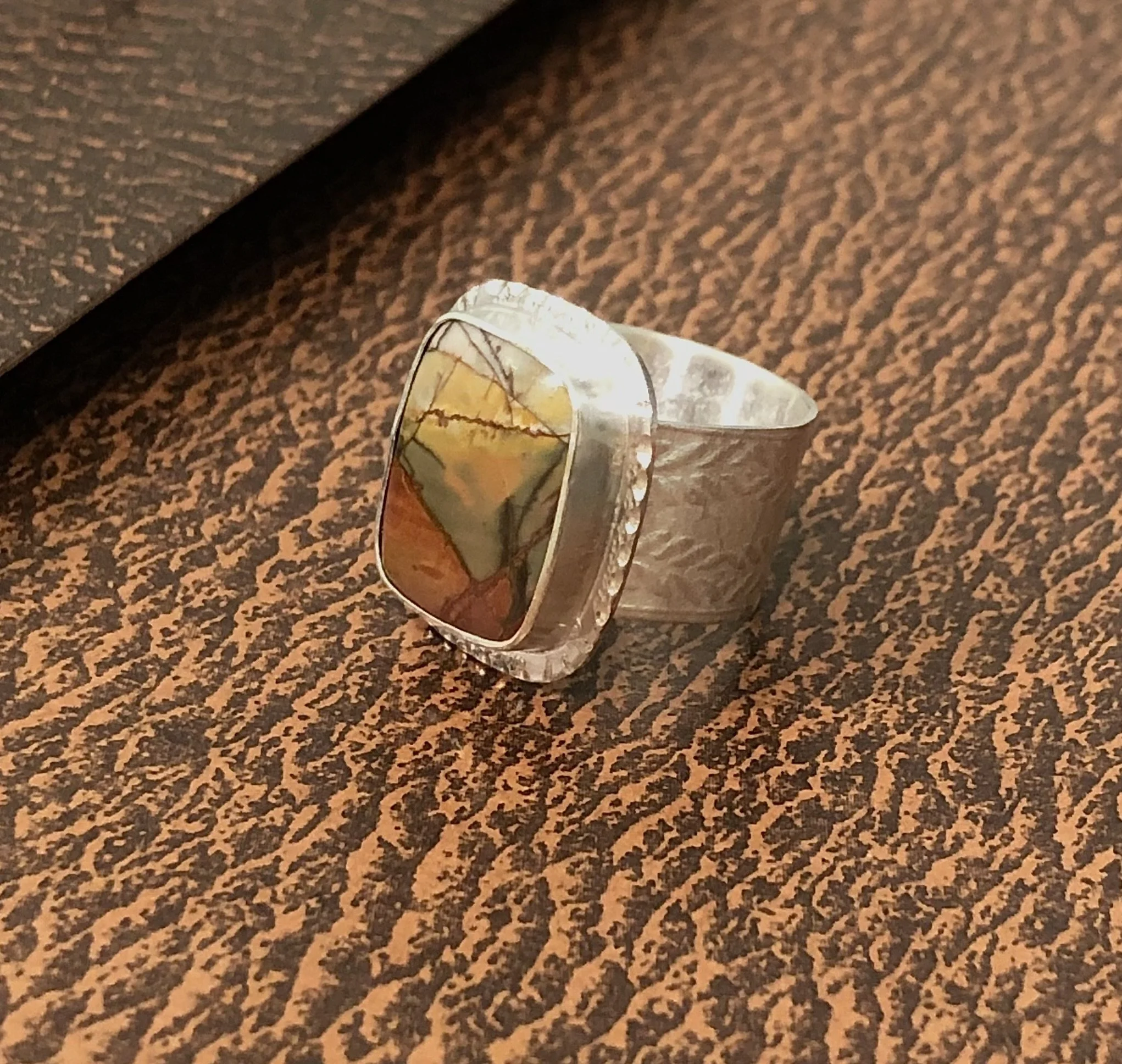 Cherry Creek Jasper silver handcrafted ring