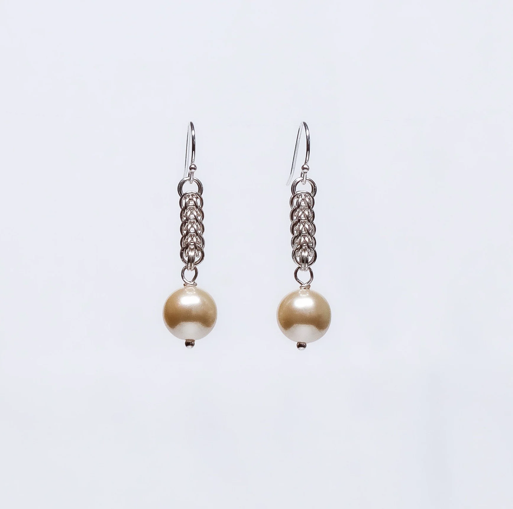 Silver Strand Pearl Earrings