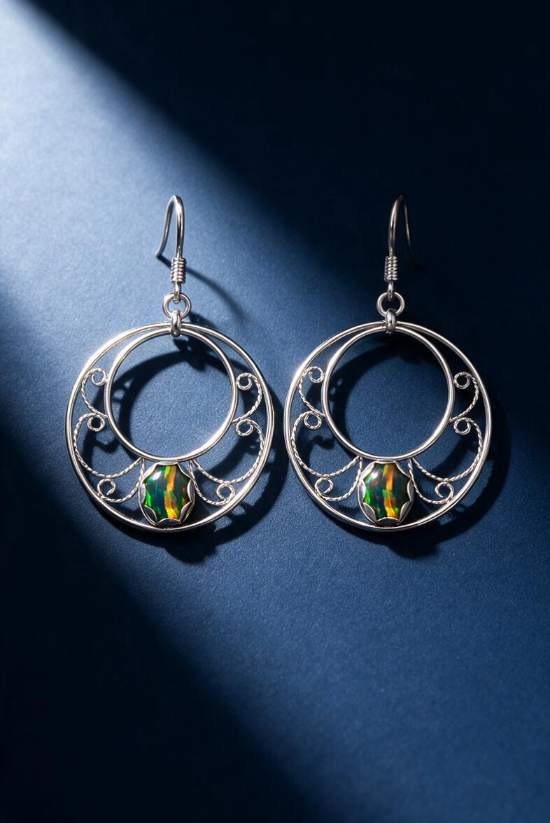 handcrafted silver earrings romantic filigree