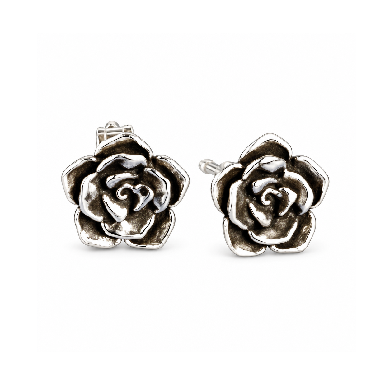 Noir Rose Blossom Studs