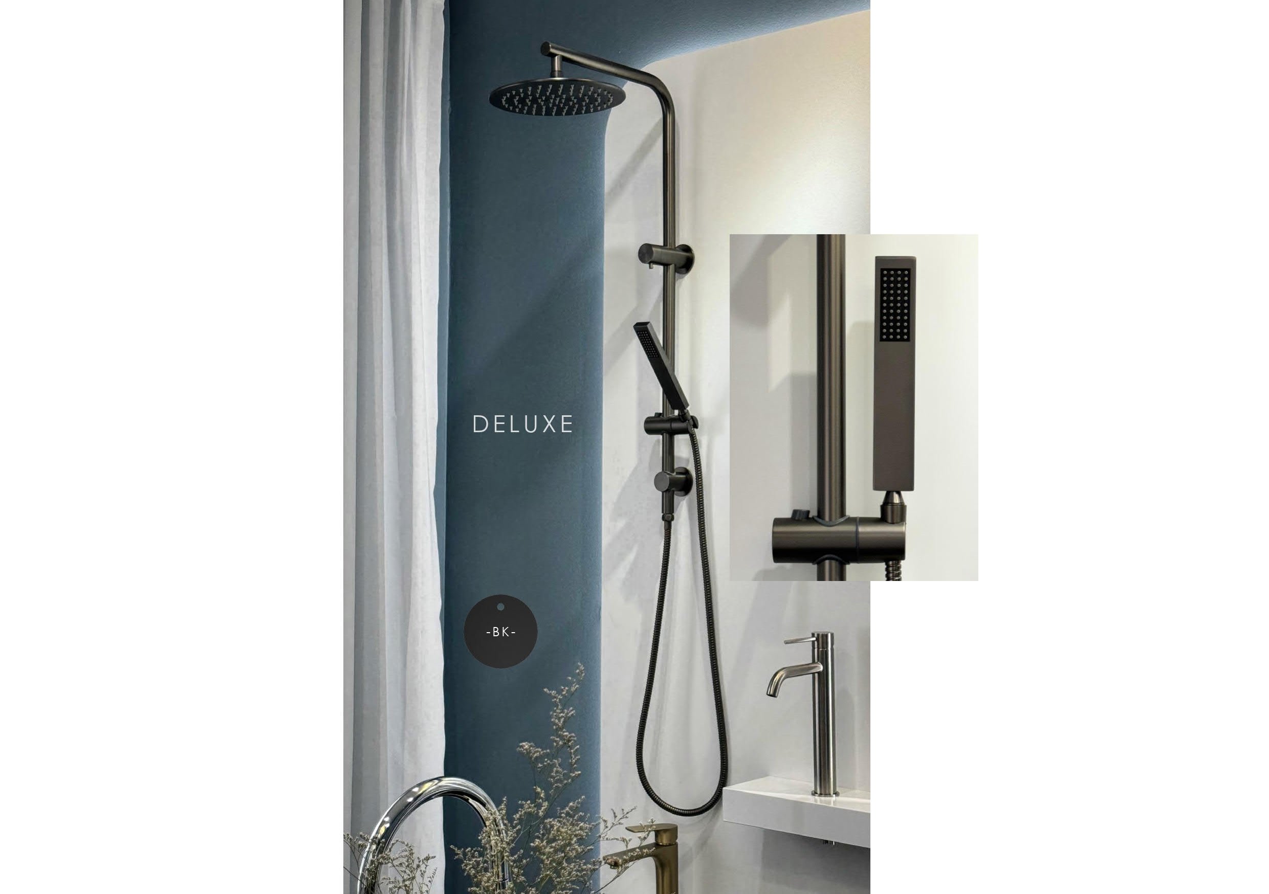 Pavati Deluxe Shower Rail Set + Hand Held