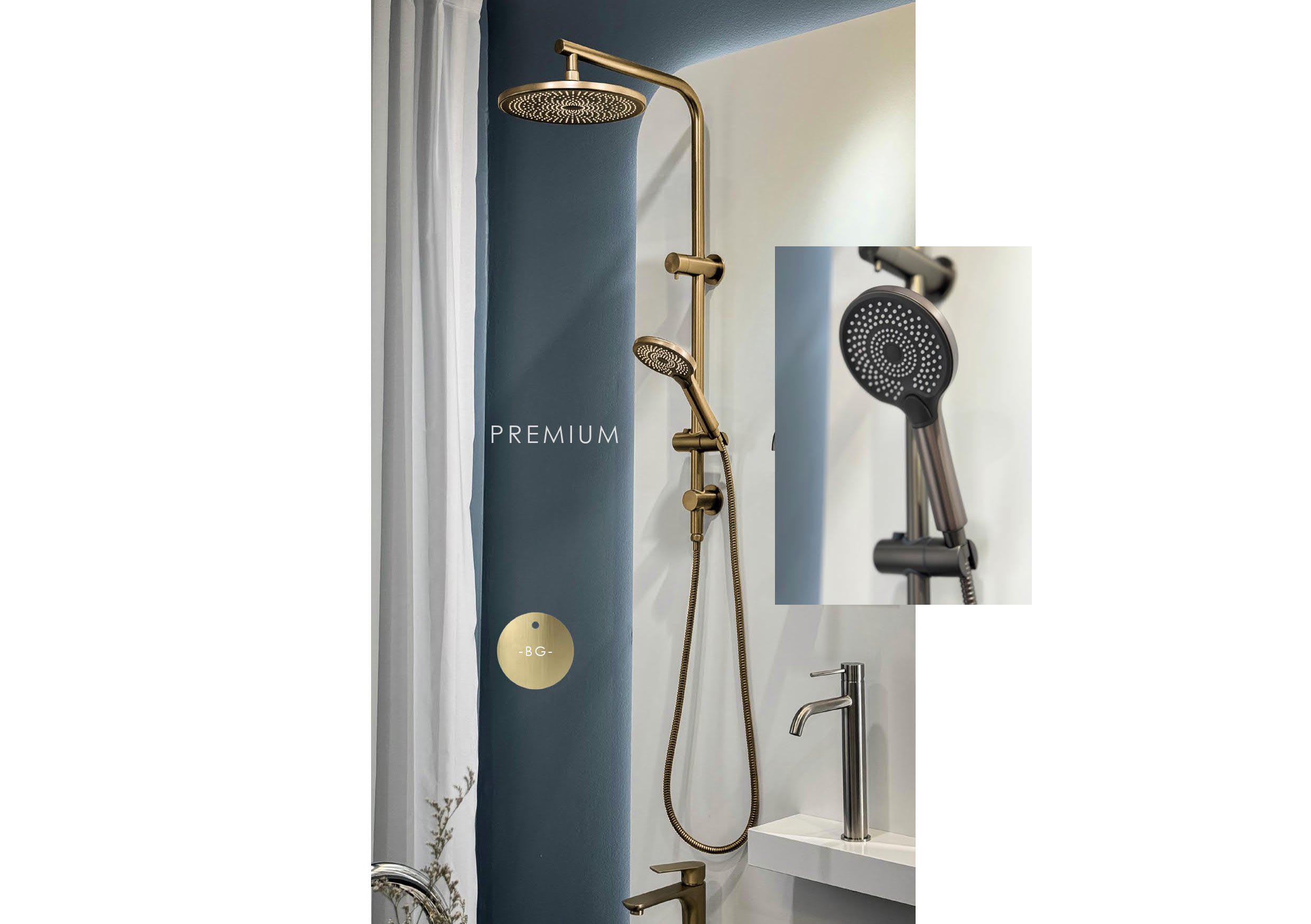 Pavati Premium Shower Rail Set + Hand Held